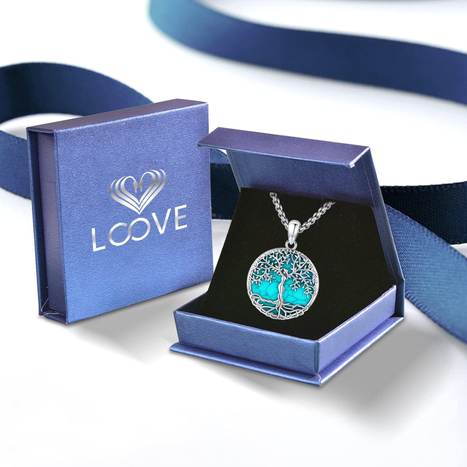 Jewelry Gifts - Tree of Life Necklace Sterling Silver Abalone Shell/Opal/Moonstone/Black Onyx/Turquoise/Malachite/Crystal Family Tree of Life Jewelry for Women Men - Image 9