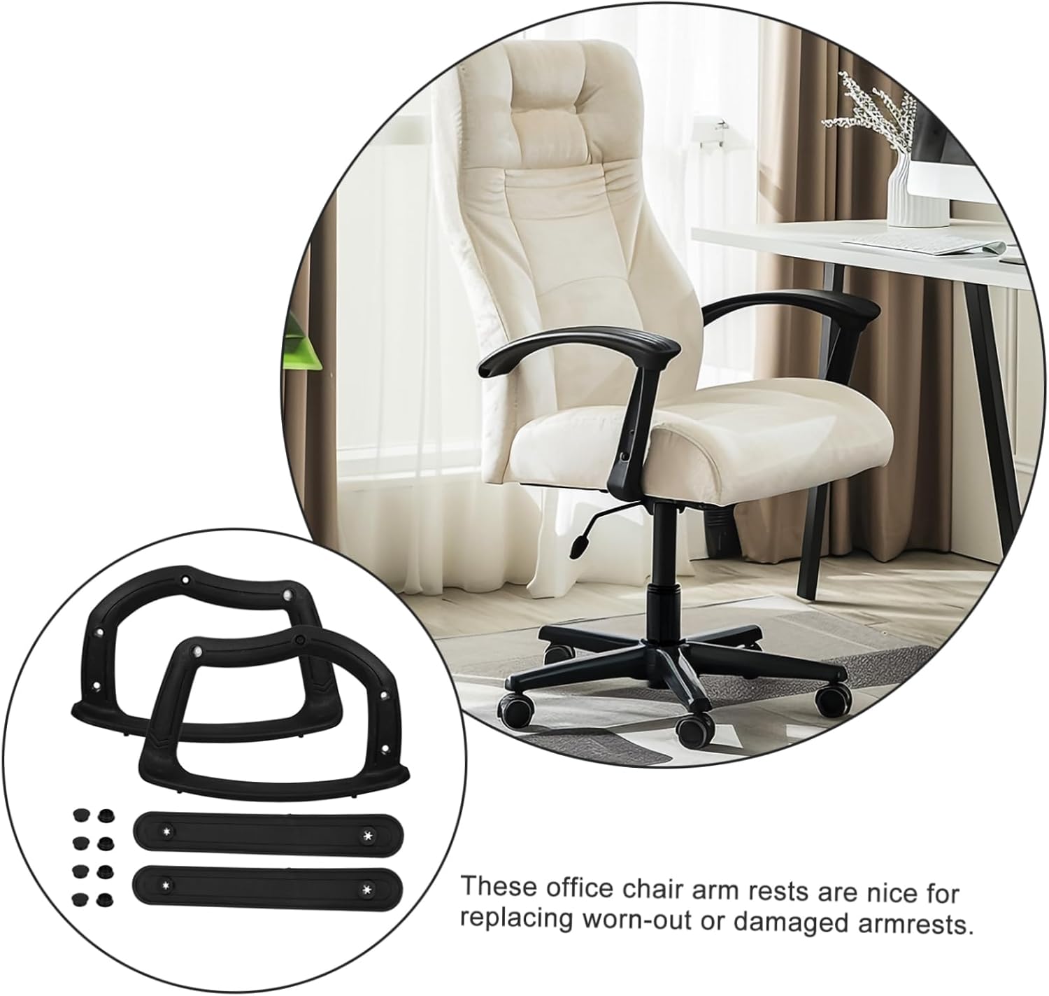 Ergonomic Armrest Covers for Office Chairs Arm Pads for Comfortable Support and Easy Installation Plastic Replacement Accessories for Home and Office Use