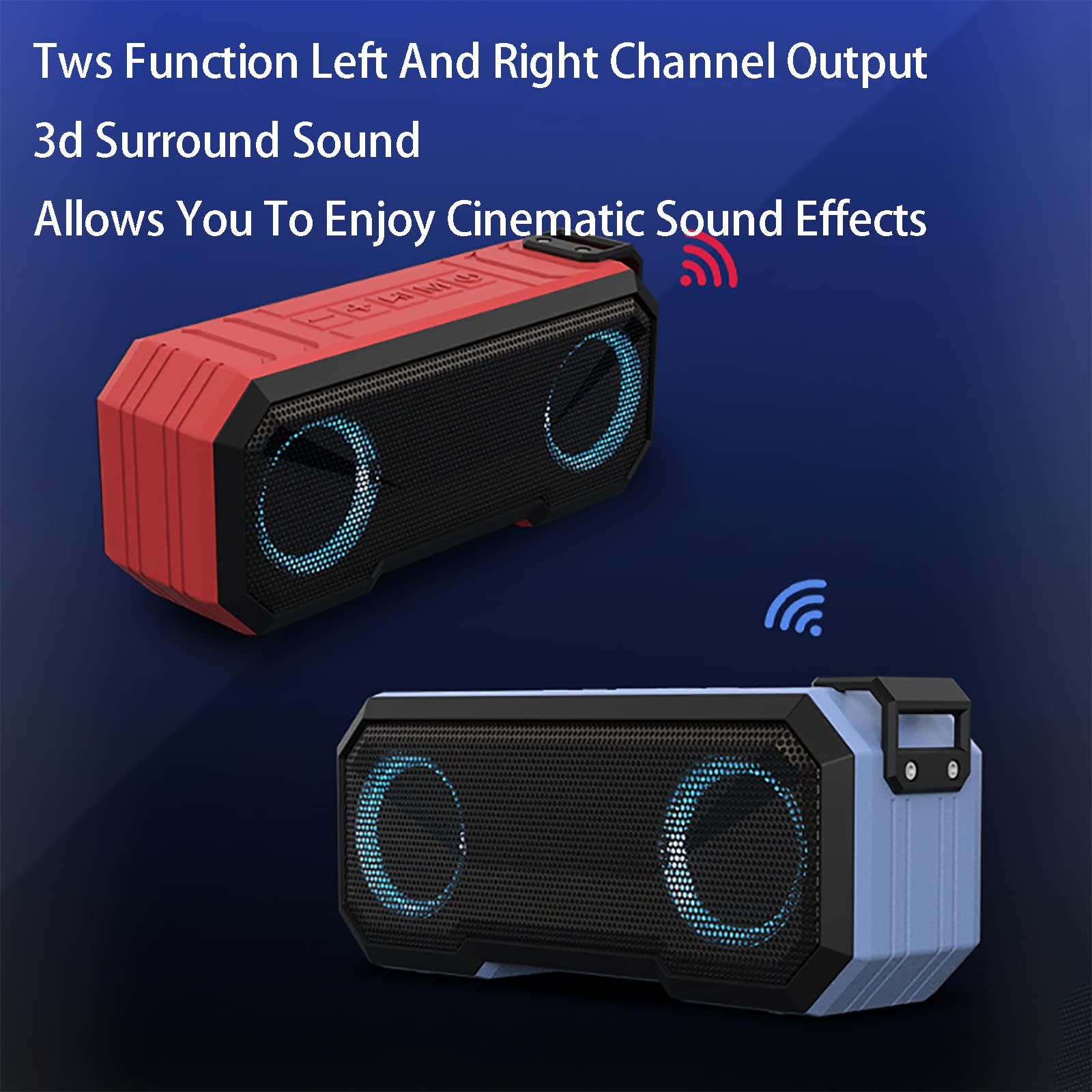 Altoparlante Professionale Bluetooth 5.0,Altoparlante Wireless Stereo Impermeabile IPX7 con Illuminazione a LED a 360° E Tecnologia Seriale Wireless, Raggio Connessione 30 Metri,per Casa