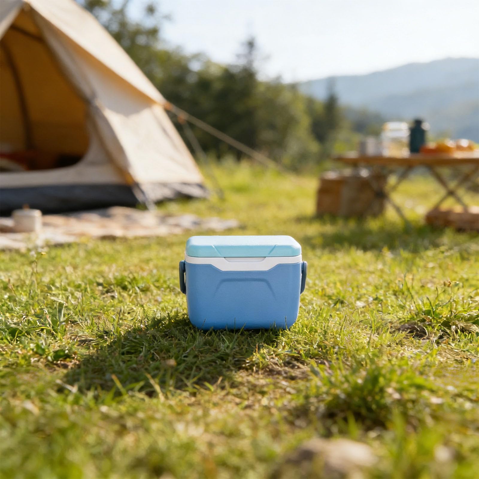 Tragbare isolierte Eistruhe zur Aufbewahrung von Lebensmitteln für Camping Picknicks Freien mit ergonomischem und auslaufsicherer Kühlschrankbox aus PP Konstruktion