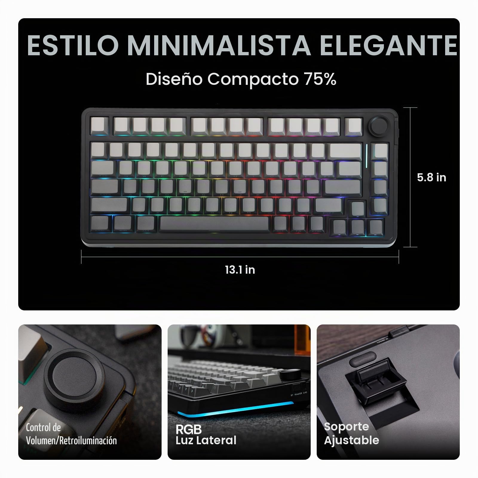 Amazon.com: EPOMAKER EA75 Teclado mecánico para juegos RGB 75