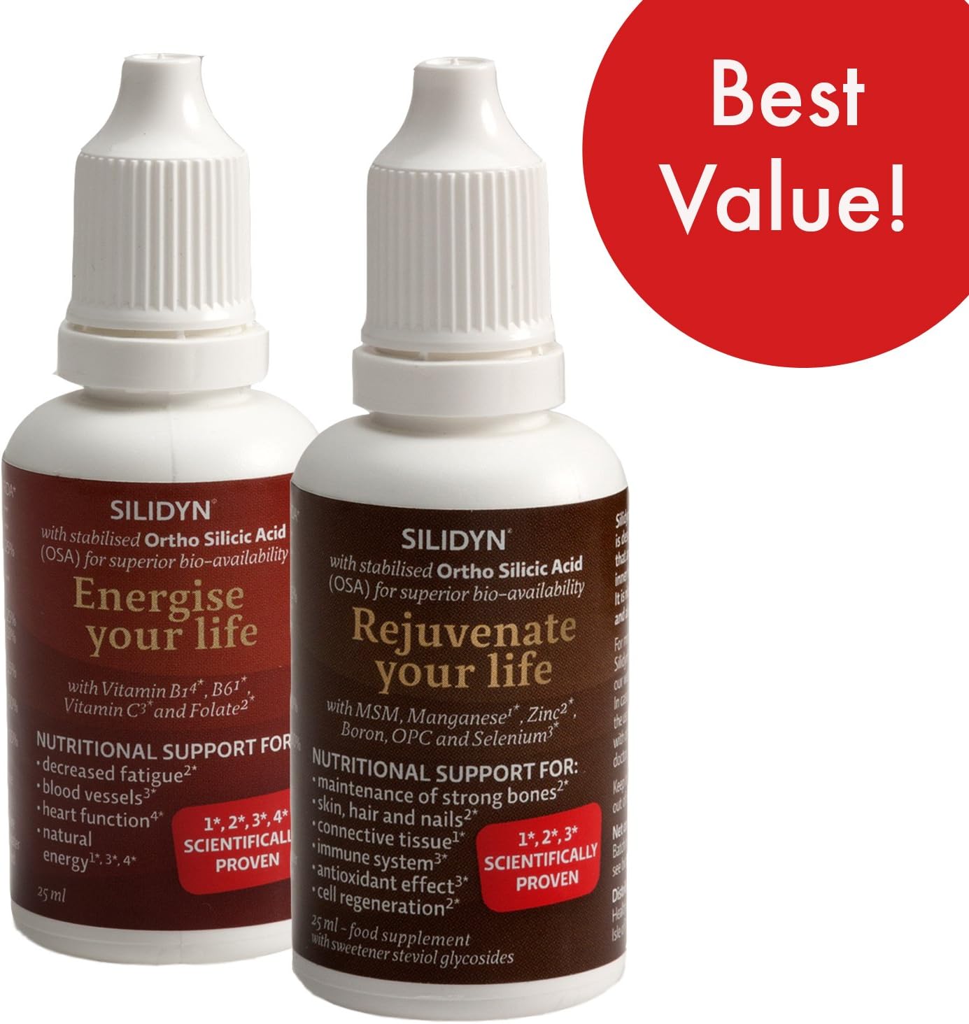 Bundle - Silidyn Rejuvenate (OSA) Ortho Silicic Acid and Silidyn Energy 2 Pack