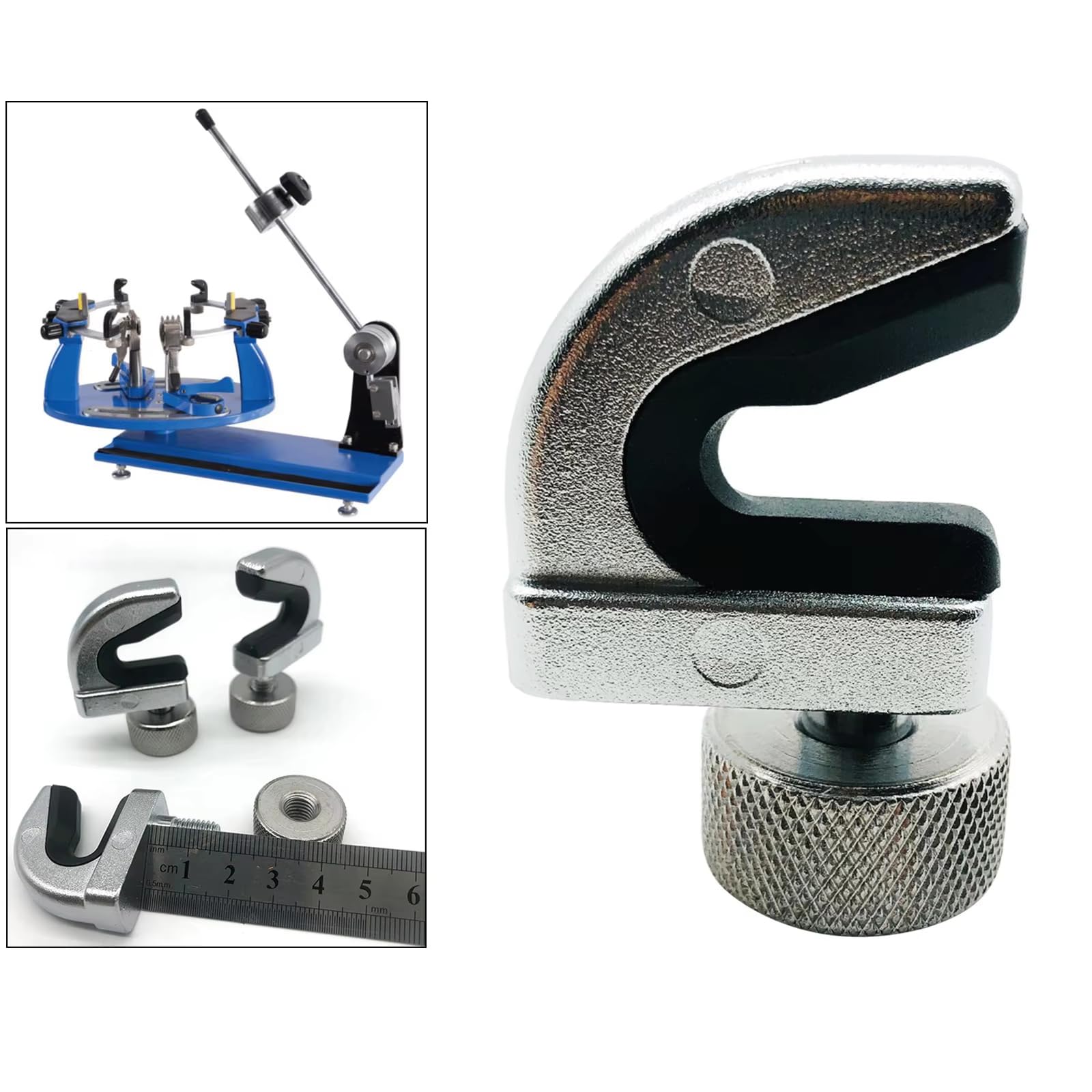 Pince de Fixation Fixe en métal de Rechange, pièce de réparation pour Machine à Corder Les Raquettes de Tennis, Pince en U, de Rack de Badminton Portable à Assemblage Simple