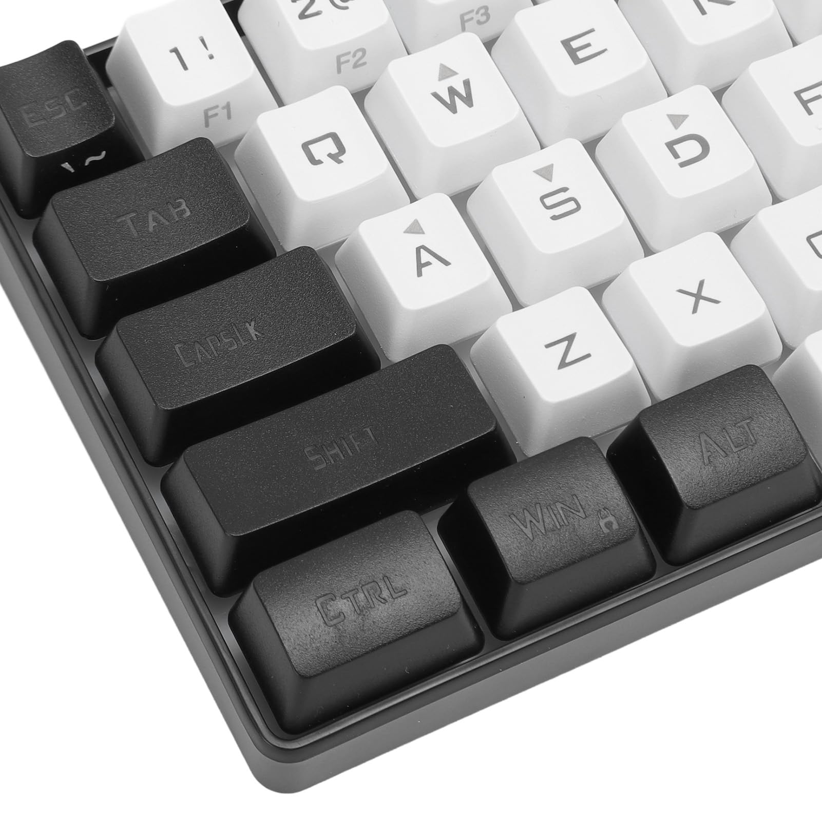 Mechaniczna klawiatura do gier, 61 klawiszy, 60% kompaktowa klawiatura do gier z 7-kolorowym podświetleniem RGB, przewodowa klawiatura USB do laptopa stacjonarnego i podróżna (czarno-biała) (biał