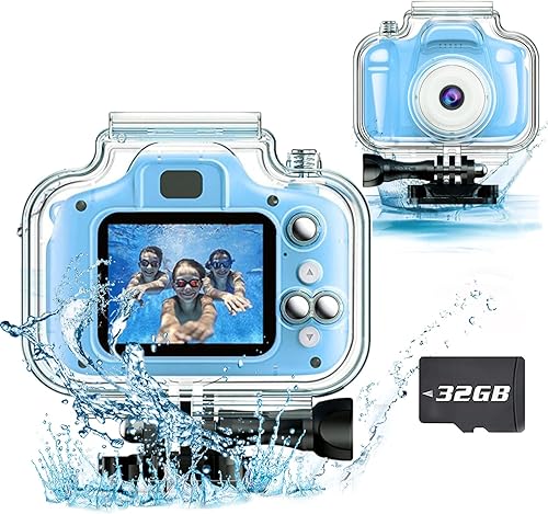 Cámara impermeable para niños, regalos para cumpleaños de 3 a 10 años, grabadora de video 1080P, cámara digital de Navidad, juguetes para niños de