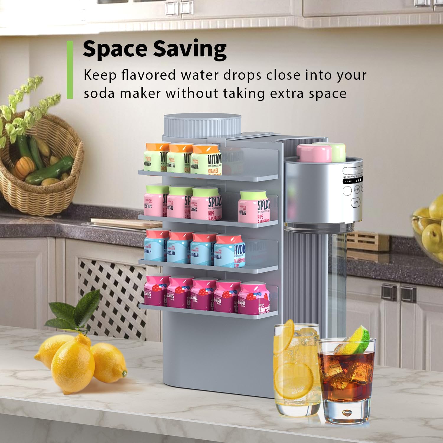 Flavor Storage Holder Compatible With Ninja Thirsti Max, Side-mounted 4-tier flavore water drops organiser, space-saving design, easy to access,Holds 20 Flavore Water Drops - Image 7