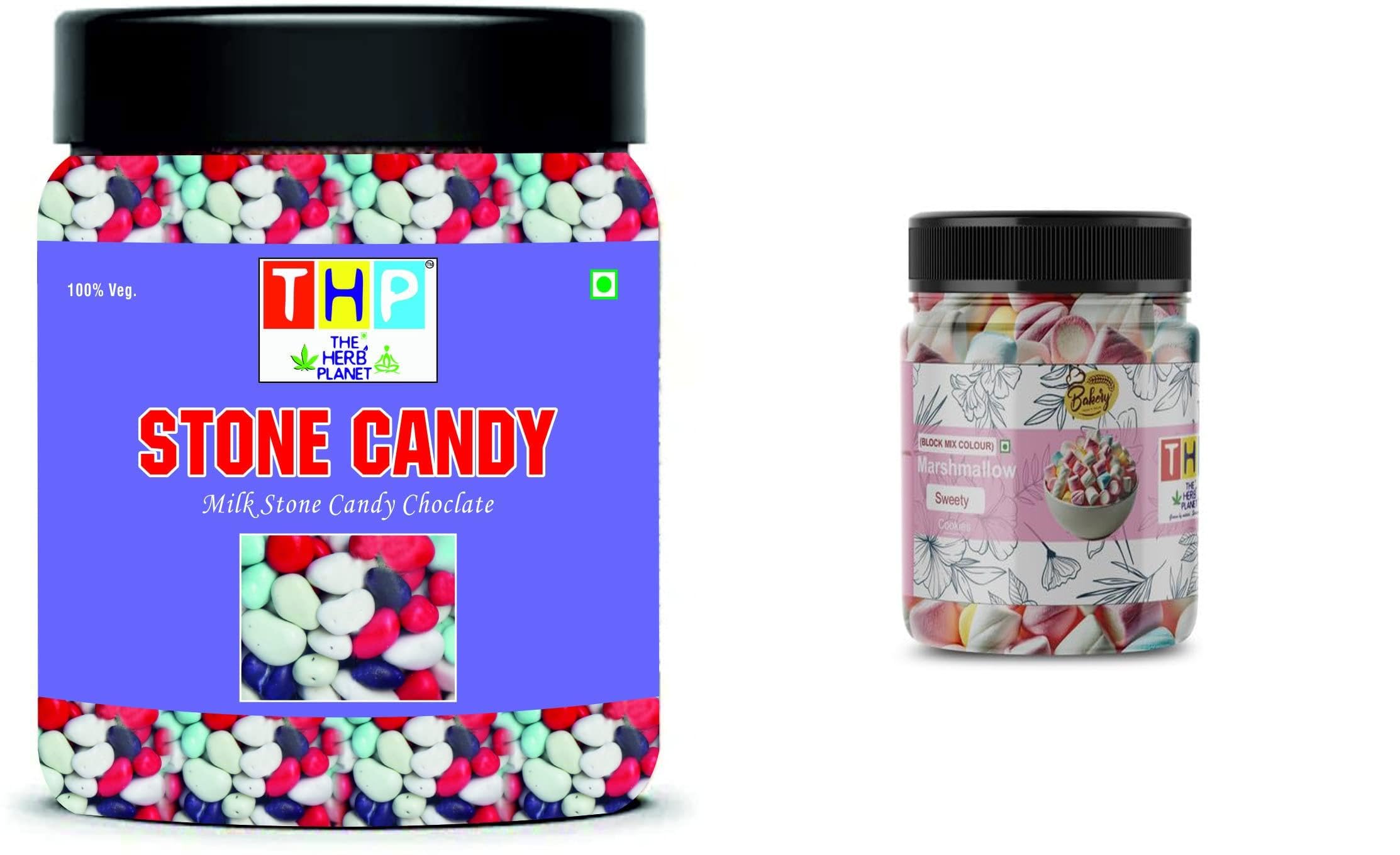 the herb planet rock candy + marshmallow combo | 200g each | jar treat gift pack