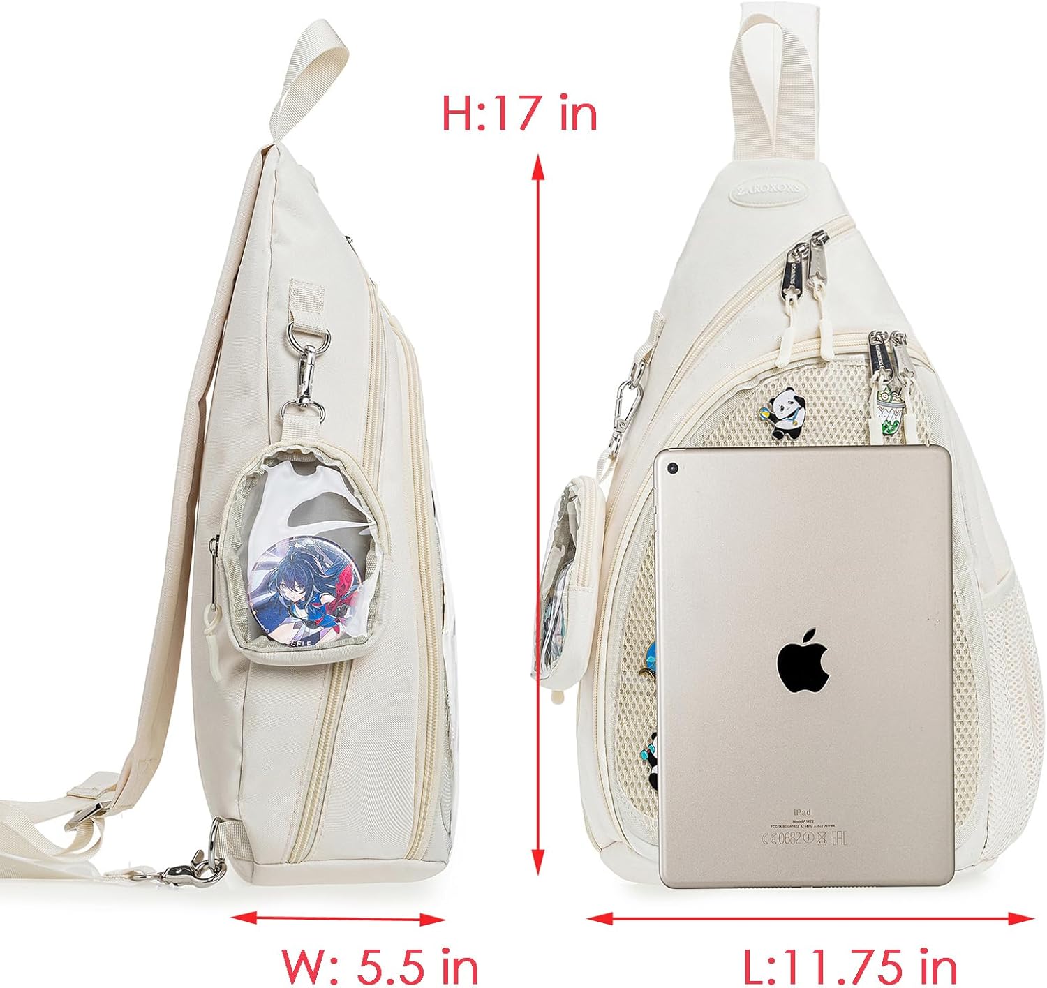 Mens Womens Oxford Ita Bag Pin Display Chest Pack Single Shoulder Bag Sport Backpack Packs Hiking Daypack - Image 4