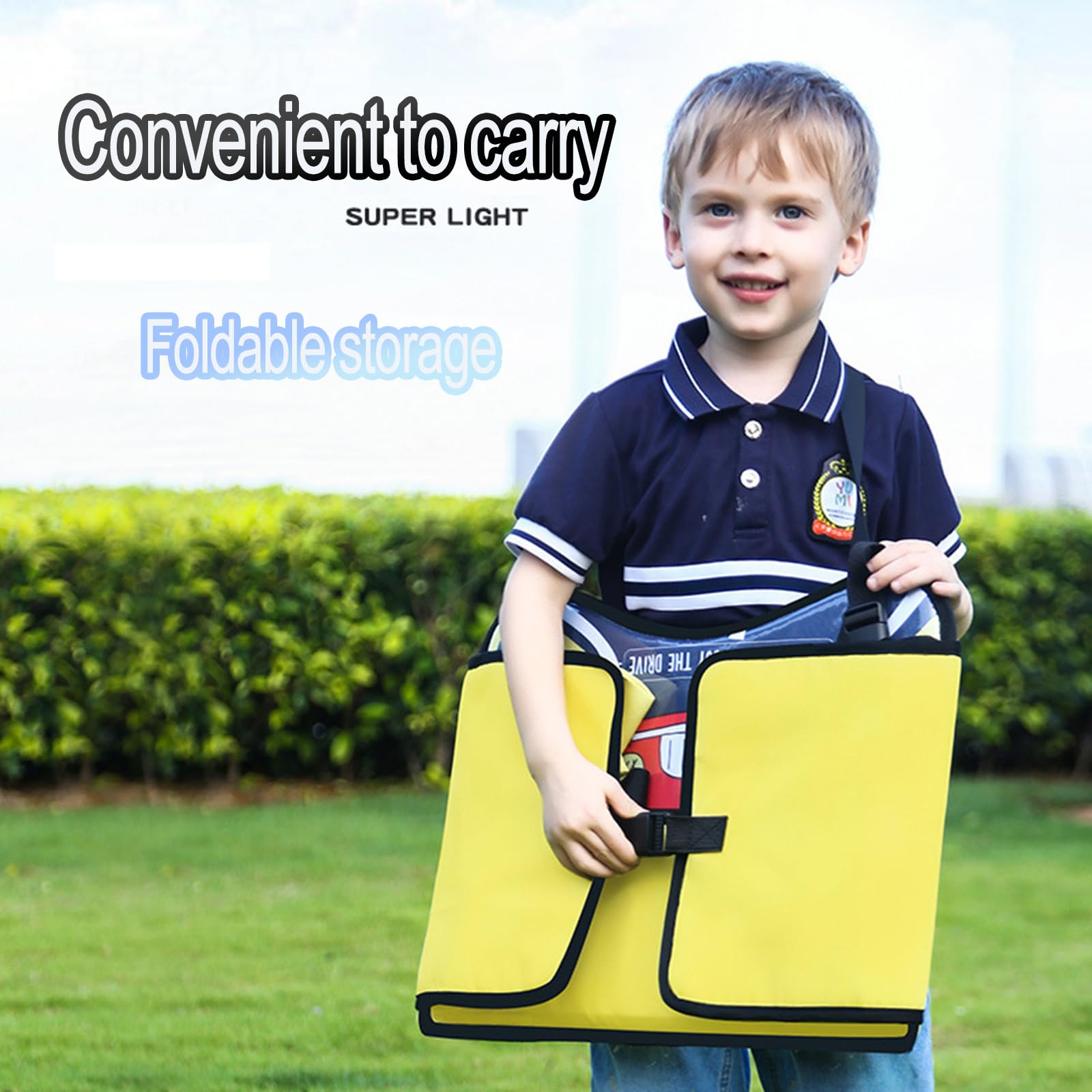 Kwak's Scrivania per bambini, vassoio da viaggio per bambini, adatto per auto, passeggini, sedie per bambini e altri accessori essenziali per viaggi su strada (giallo)