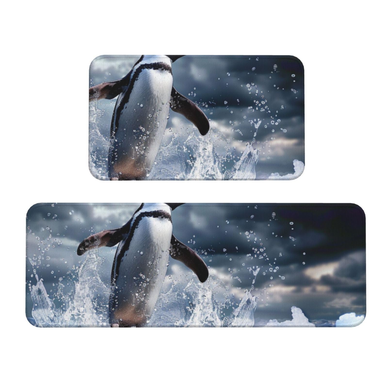 Tapetes de cocina para suelo mullidos: set de 2 alfombras antideslizantes decorativas