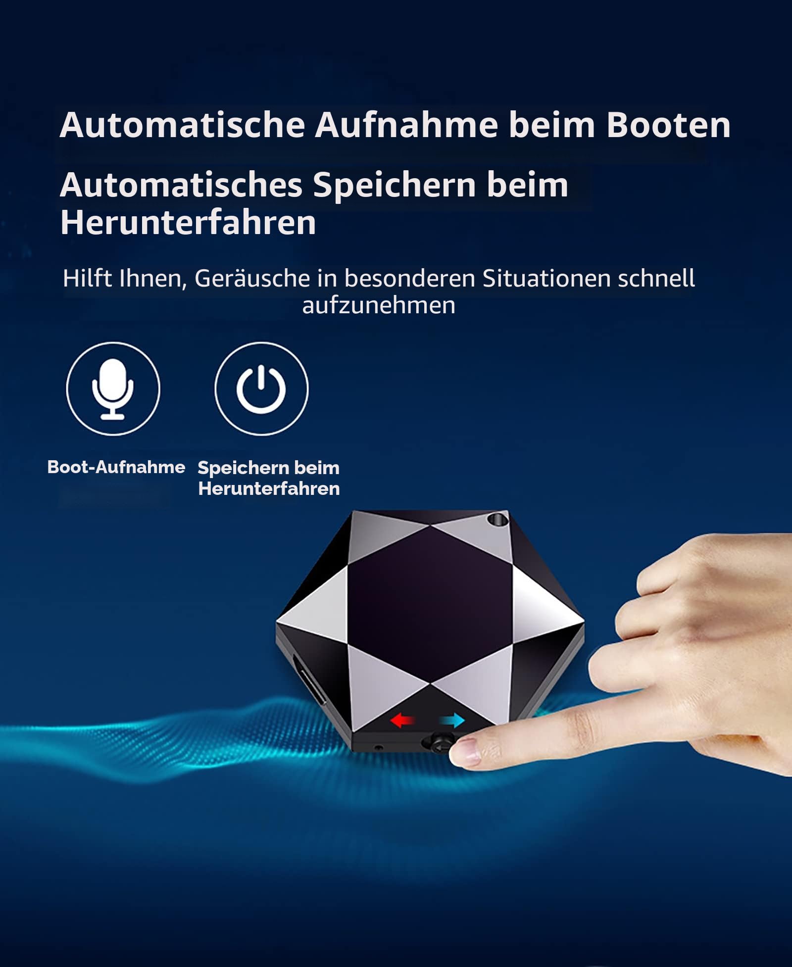 WANGCL Mini-Diktiergerät in Anhängerform, professionell, digital, aktiviert, 60 Stunden Standby-Zeit, USB-Stick mit Geräuschunterdrückung (8 GB)