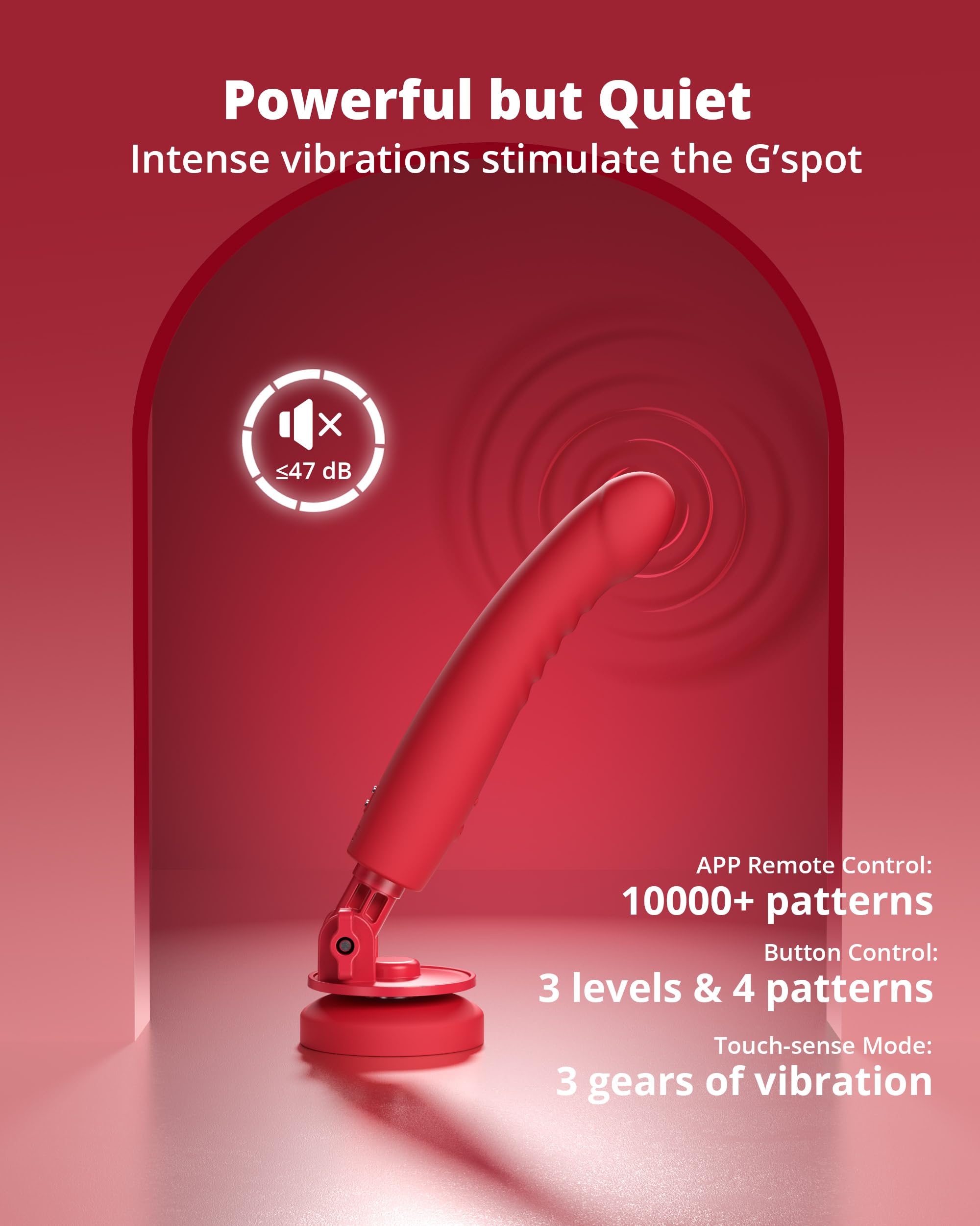 LOVENSE Mission 2 Dildo Machine, Adjustable 180° Suction Cup Dildo, App Remote Control Sex Machine for Women Powerful Vibration & Touch-Sense, Automatic Sex Toy for Couple