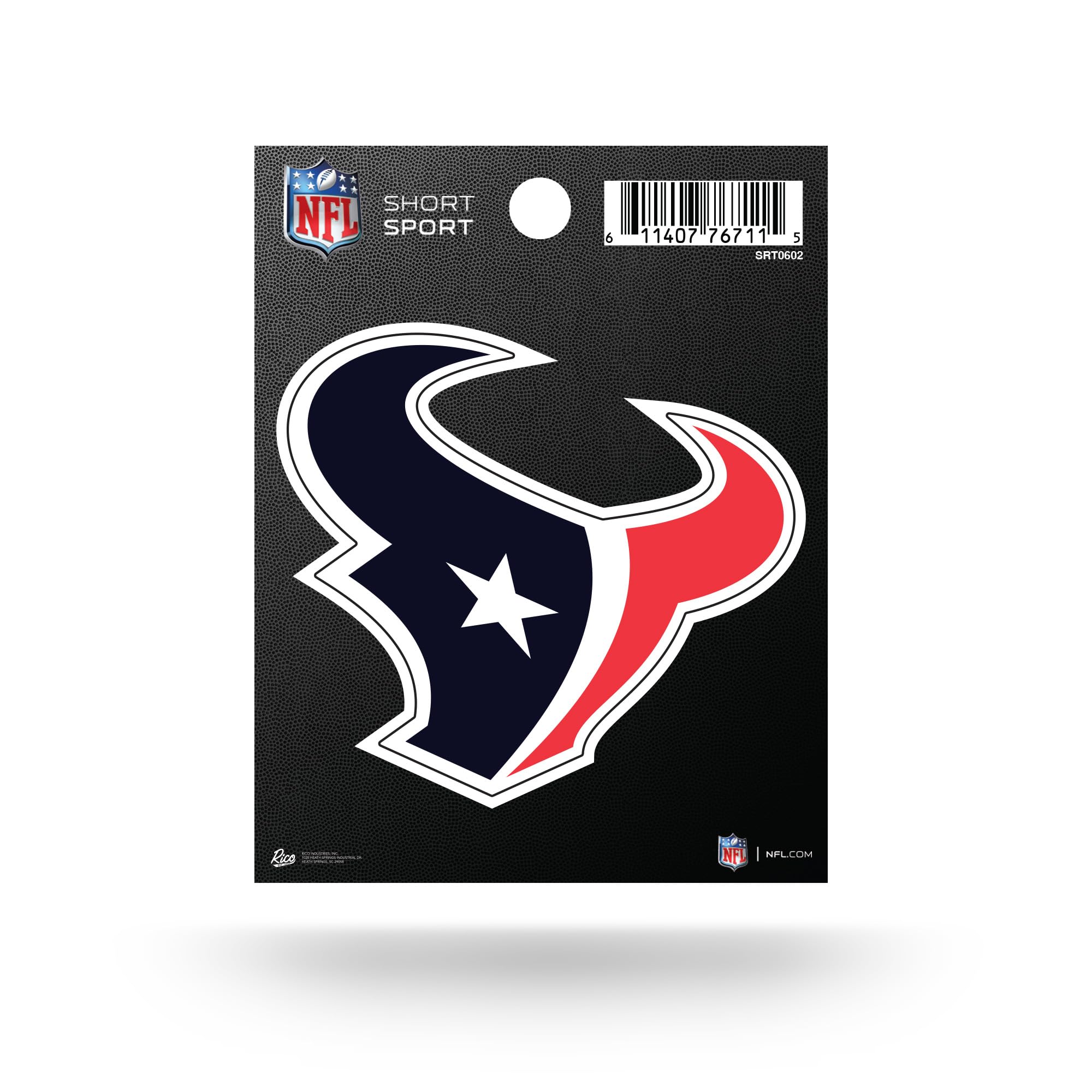 Rico Industries Houston Texans Nfl Football 3.75" X 4.75" Die Cut Team Logo Short Sport Decal