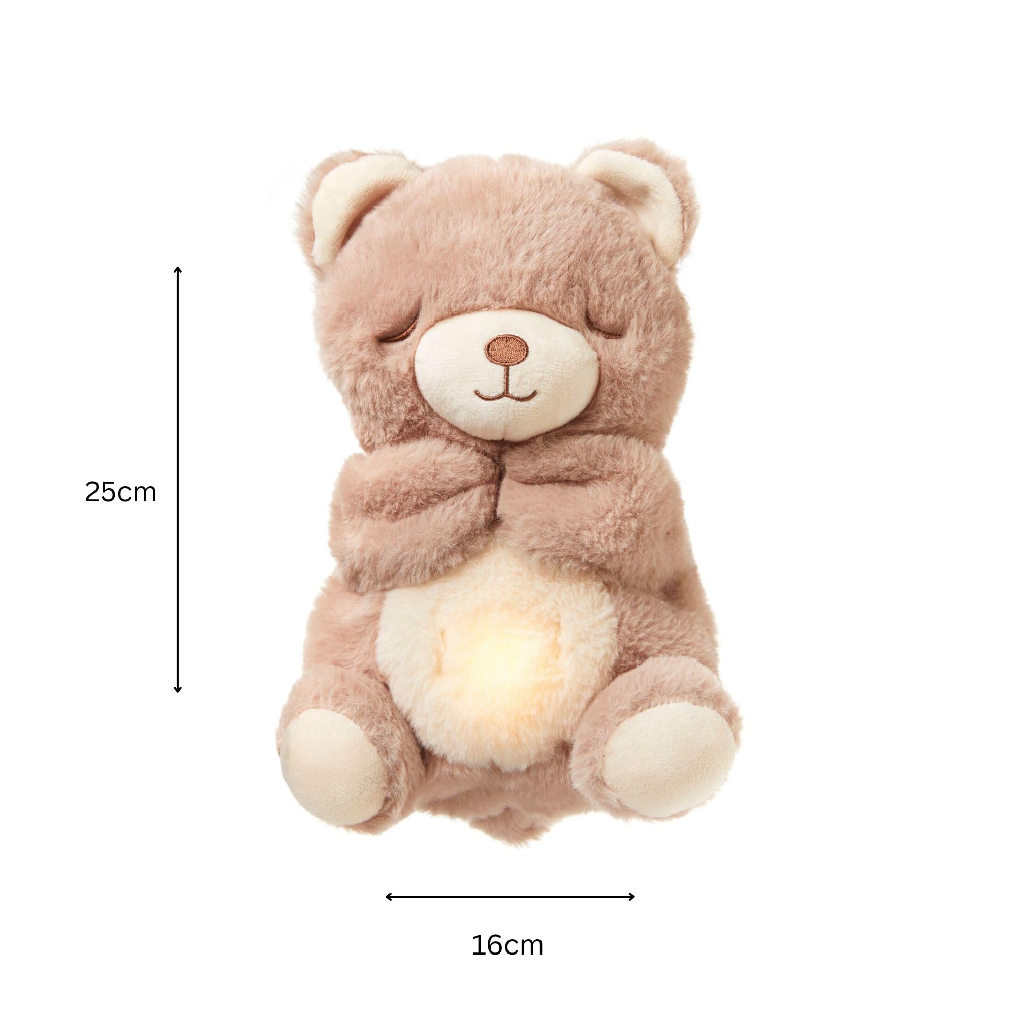 Nuby Il Mio Orsetto Coccoloso Rilassante – Peluche della Buonanotte – Peluche Musicale e Luminoso con Luce Notturna – Peluche con Rumore Bianco per Bebè – Regalo Nascita per Bambina e Bambino Neonato
