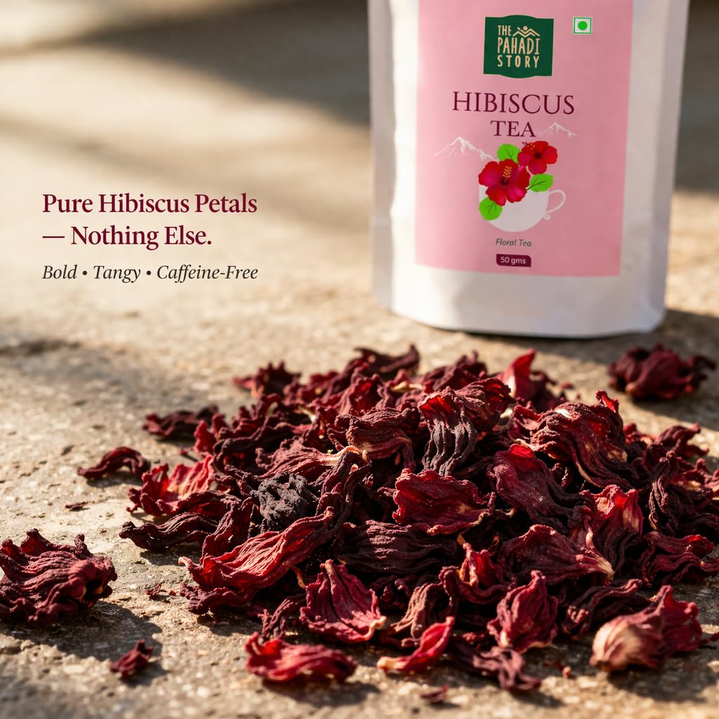 The Pahadi Story Hibiscus Flower 50gm | Dried Flowers for Herbal