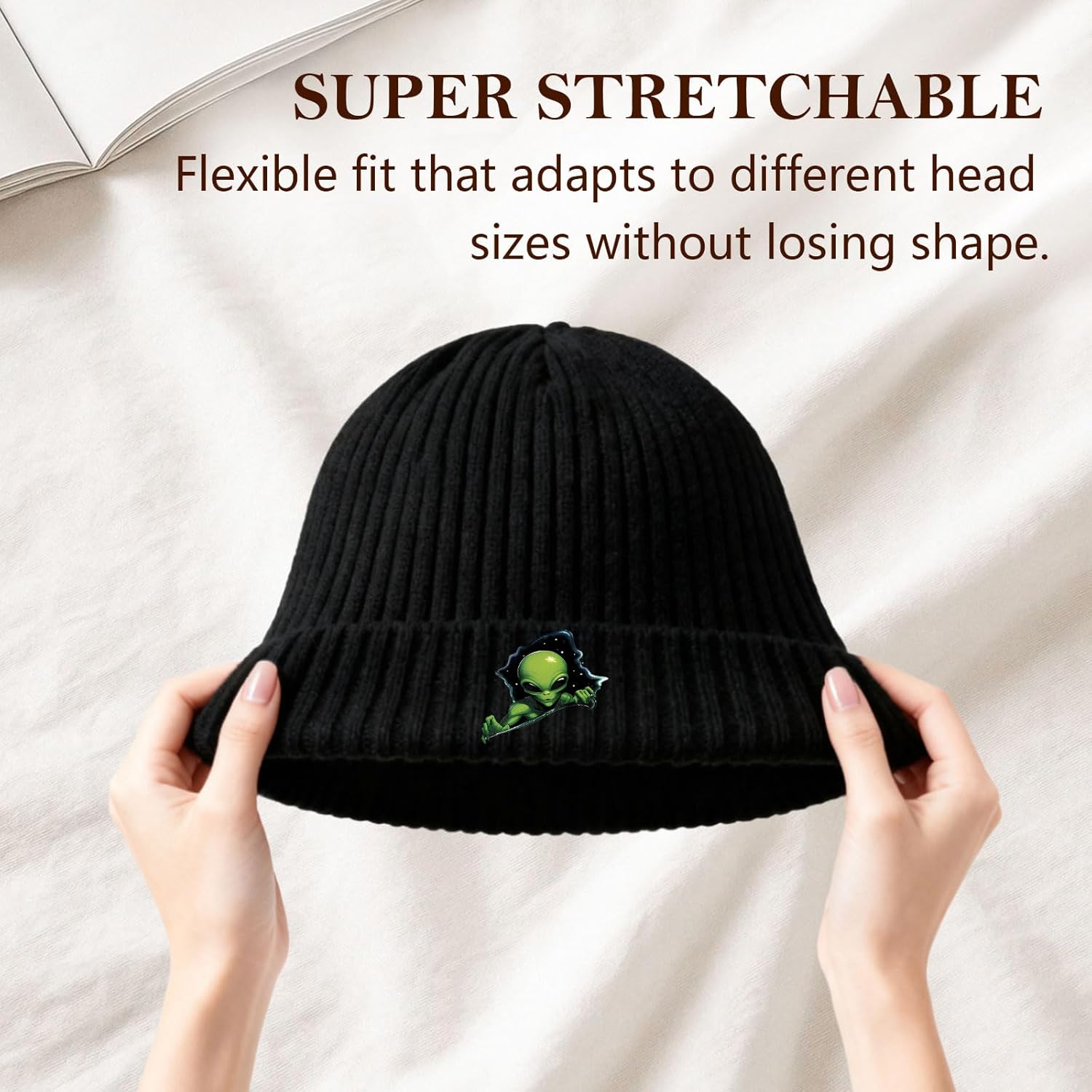 Knit Beanie for Women Men Embroidered Knit Hats Warm Beanies for Winter, Christmas Birthday Gifts - Image 4