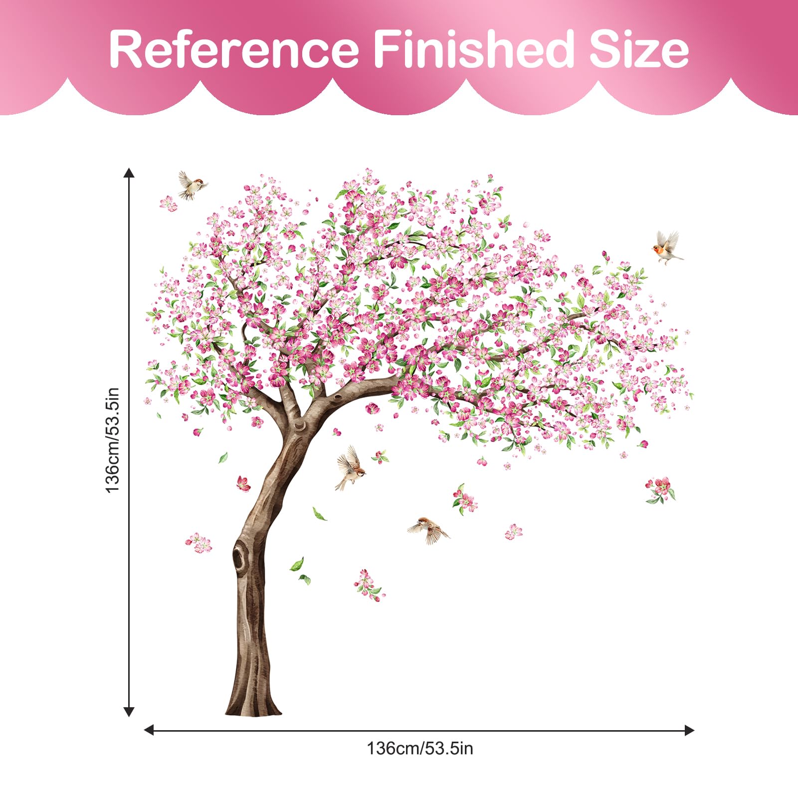 WandSticker4U - [Pastelkleuren] Muurtattoo grote kersenbloesem roze