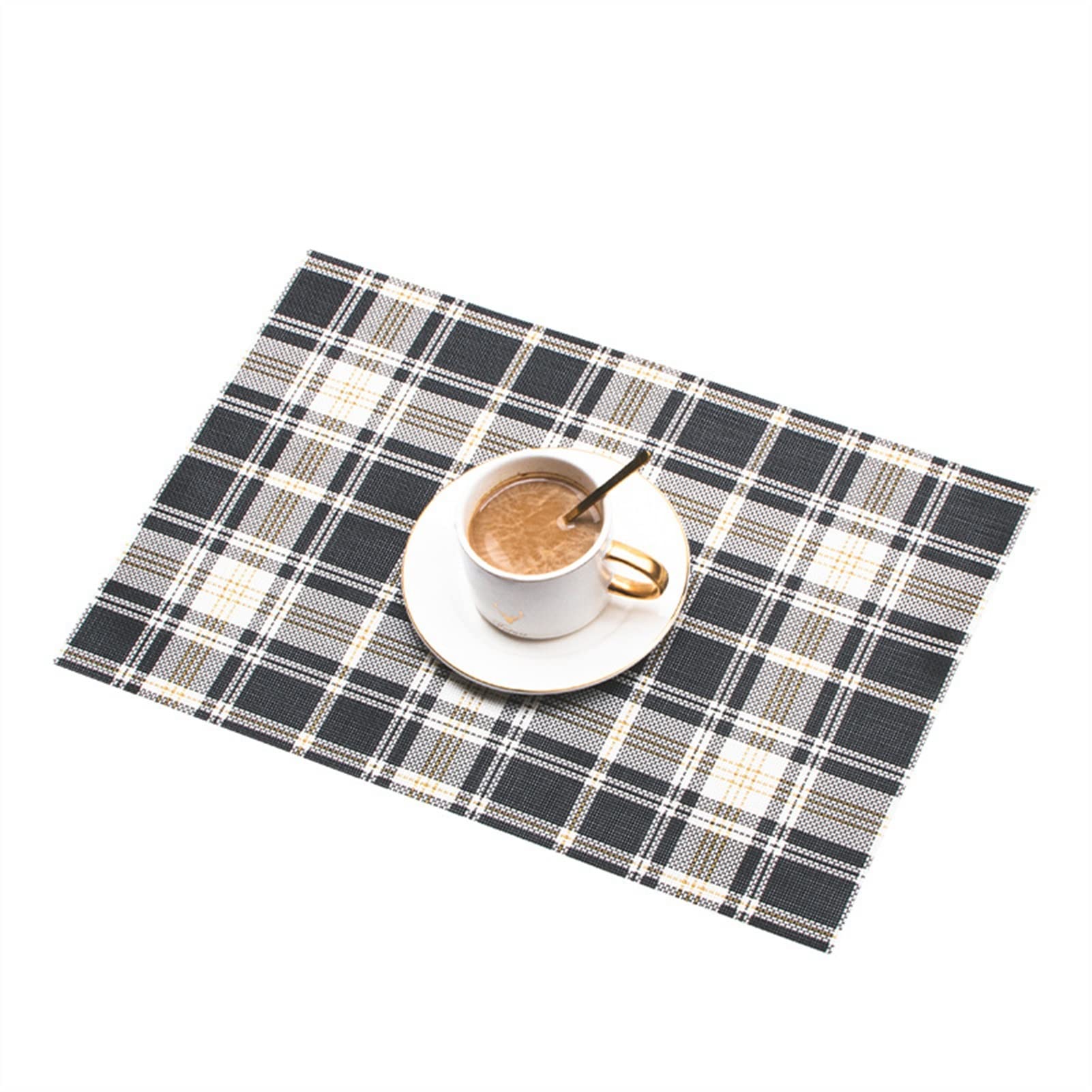 FYMIJJ Placemat PVC Insulation Pad Rectangular Table Mat Coaster Placemats for Table Placemats for Table Table Mat (Color : A, Size : 4pcs)
