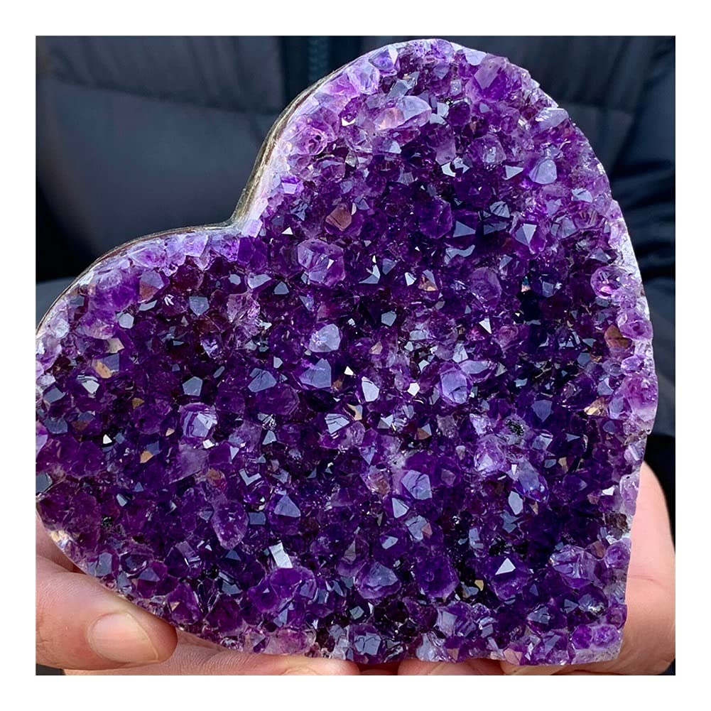 Natürliche herzförmige Amethyst-Edelsteinquarzprobe schön (Size : 500-550g) ERTEYIN (Size : 200-250g)