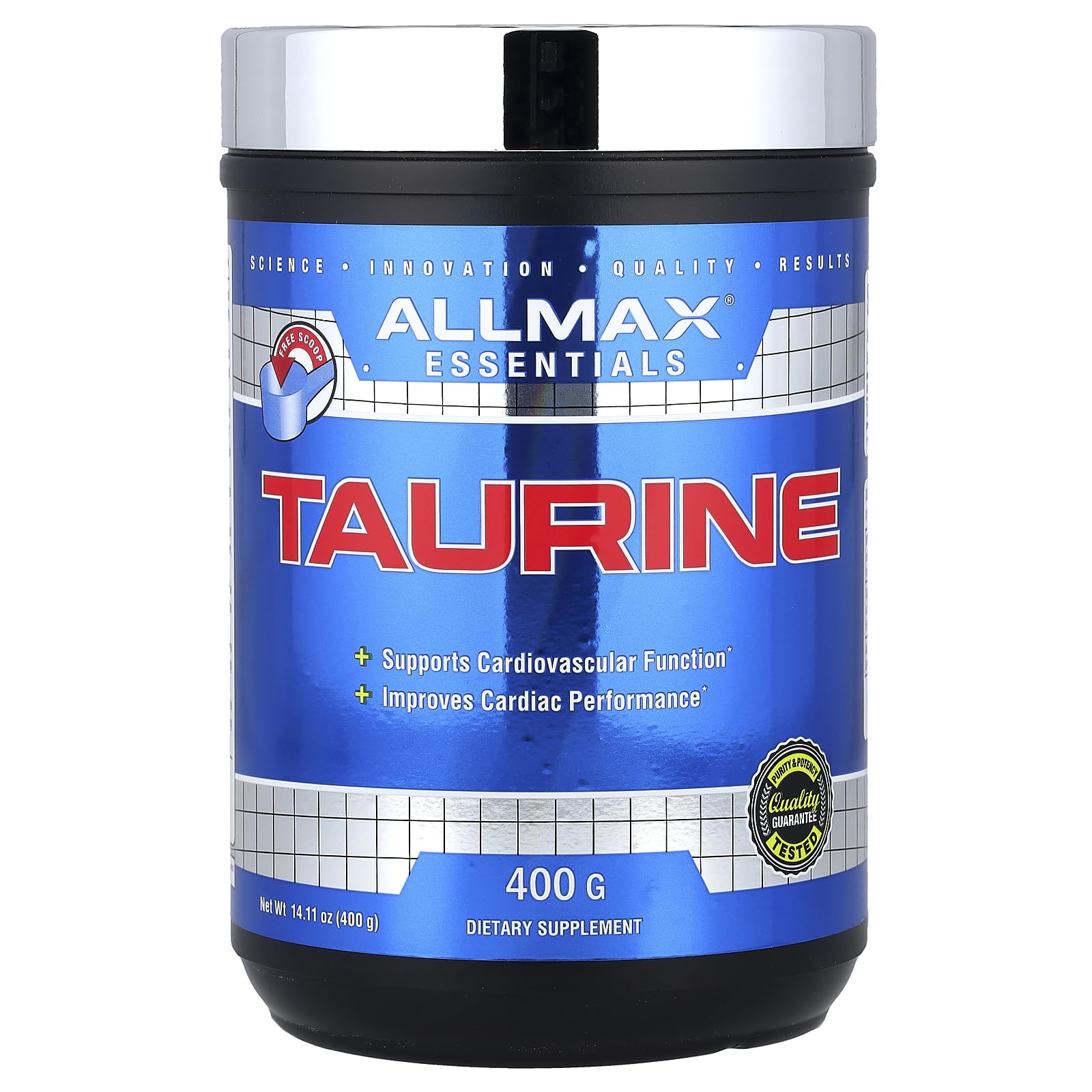 Taurine, Unflavored, Vegan + Gluten-Free, 3,000 mg, 14.11 oz (400 g)