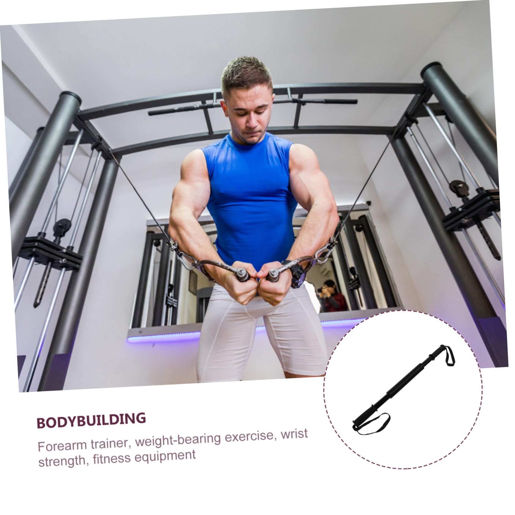 POPETPOP Barra Del Braccio Impugnatura Formazione Presa Attrezzature Da Palestra Attrezzature Per Il Fitness Forma Fisica Dell'avambraccio Builder Dell'avambraccio Nero Acciaio