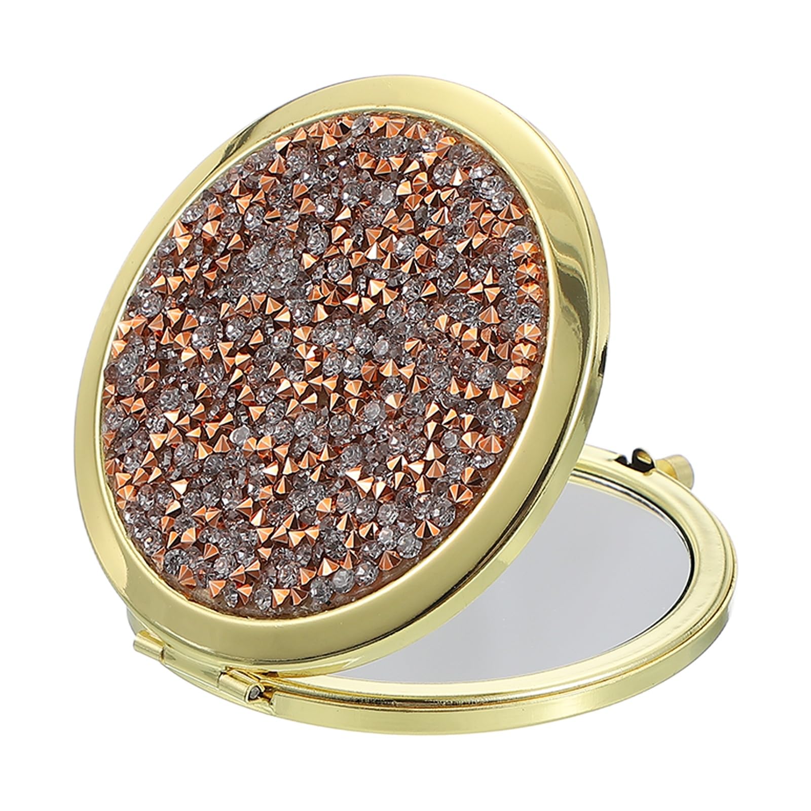 uxcell Small Pocket Mirror for Purse, Magnifying Foldable Gold Makeup Handheld Compact Mirror for Women, Purse, Travel, Girls, Gift (Gold/White, 2.8Inch)-image-12