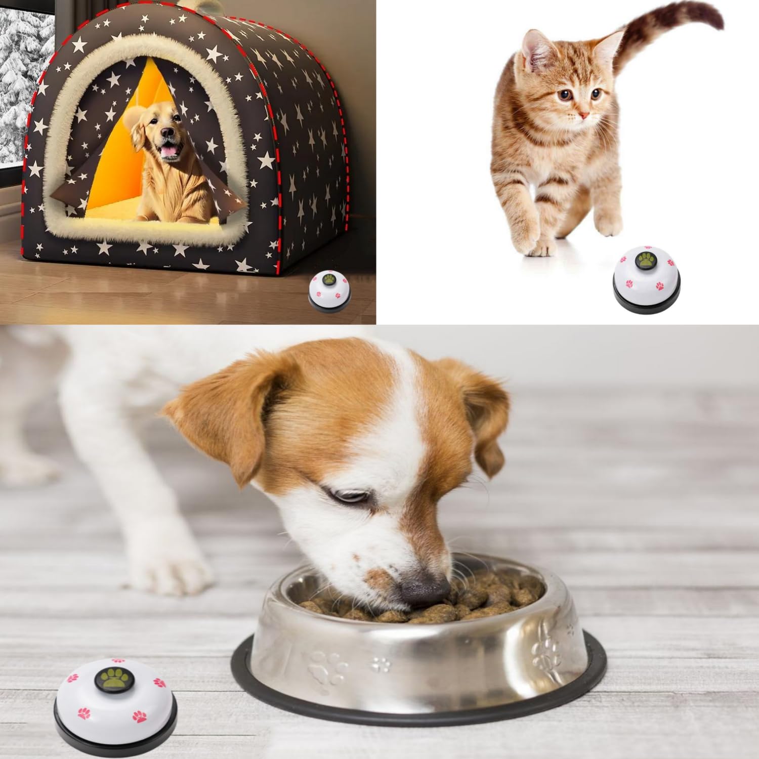 Campane da Addestramento per Animali, 2 Pezzi Campane per Cani Campane da Tavolo per la Comunicazione del vasino e l'addestramento di Pulizia Campane di Formazione intelligenza