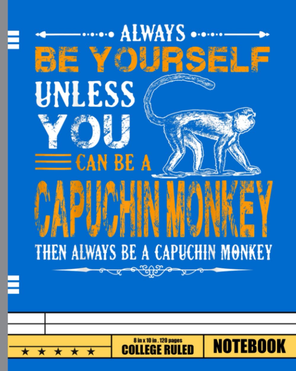 Capuchin Monkey Notebook: Monkey Theme / Wide Ruled Notebook Paper for Kids / Large Writing Journal for Homework - Notes - Doodles ... Back to School for Boys Girls Children
