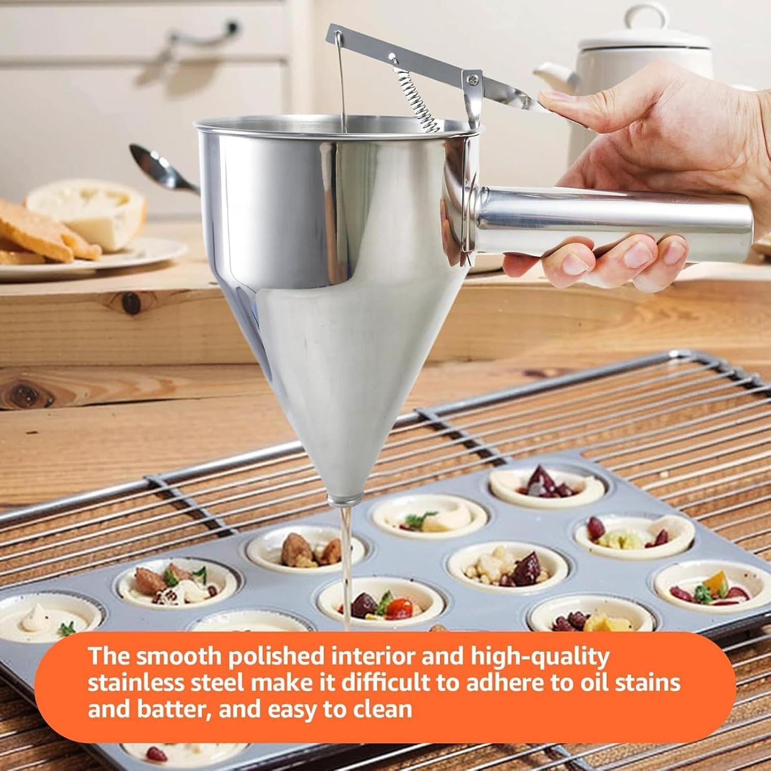 Pancake Batter Dispenser for Griddle - Cupcake Batter Dispenser Pourer, Squ