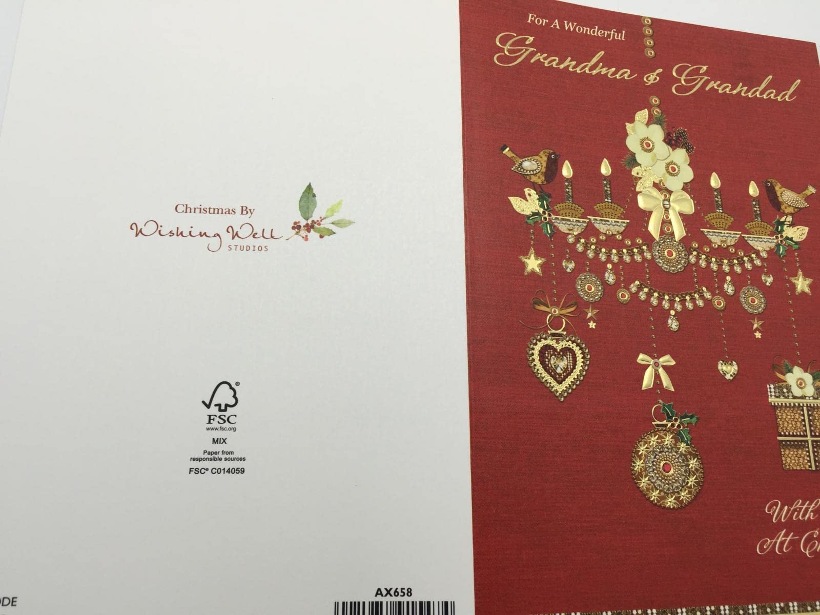 Old English Co. Weihnachtskarte Für Oma | Mit Goldfolie & Schneemotiv | Innen Blanko Zum Selbstgestalten