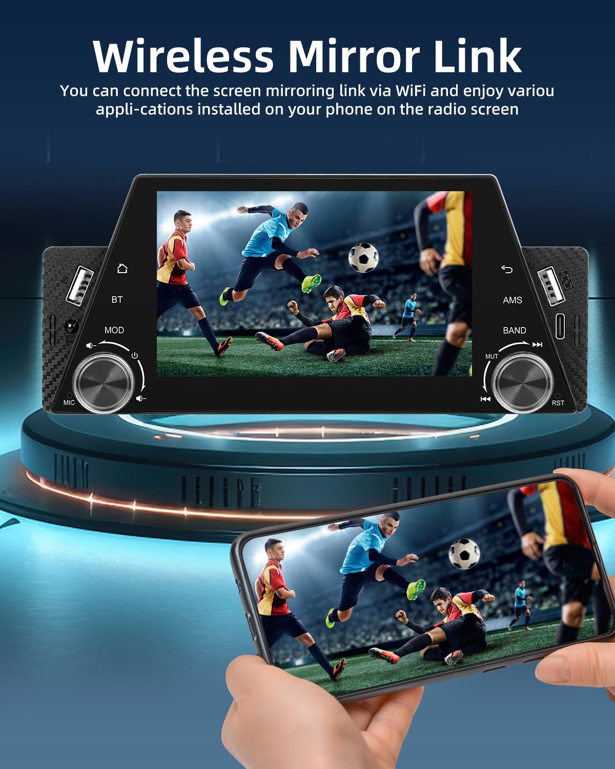 Schermo Per Auto Nhopeew Autoradio 1 Din Con Carplay E Touchscreen 5 