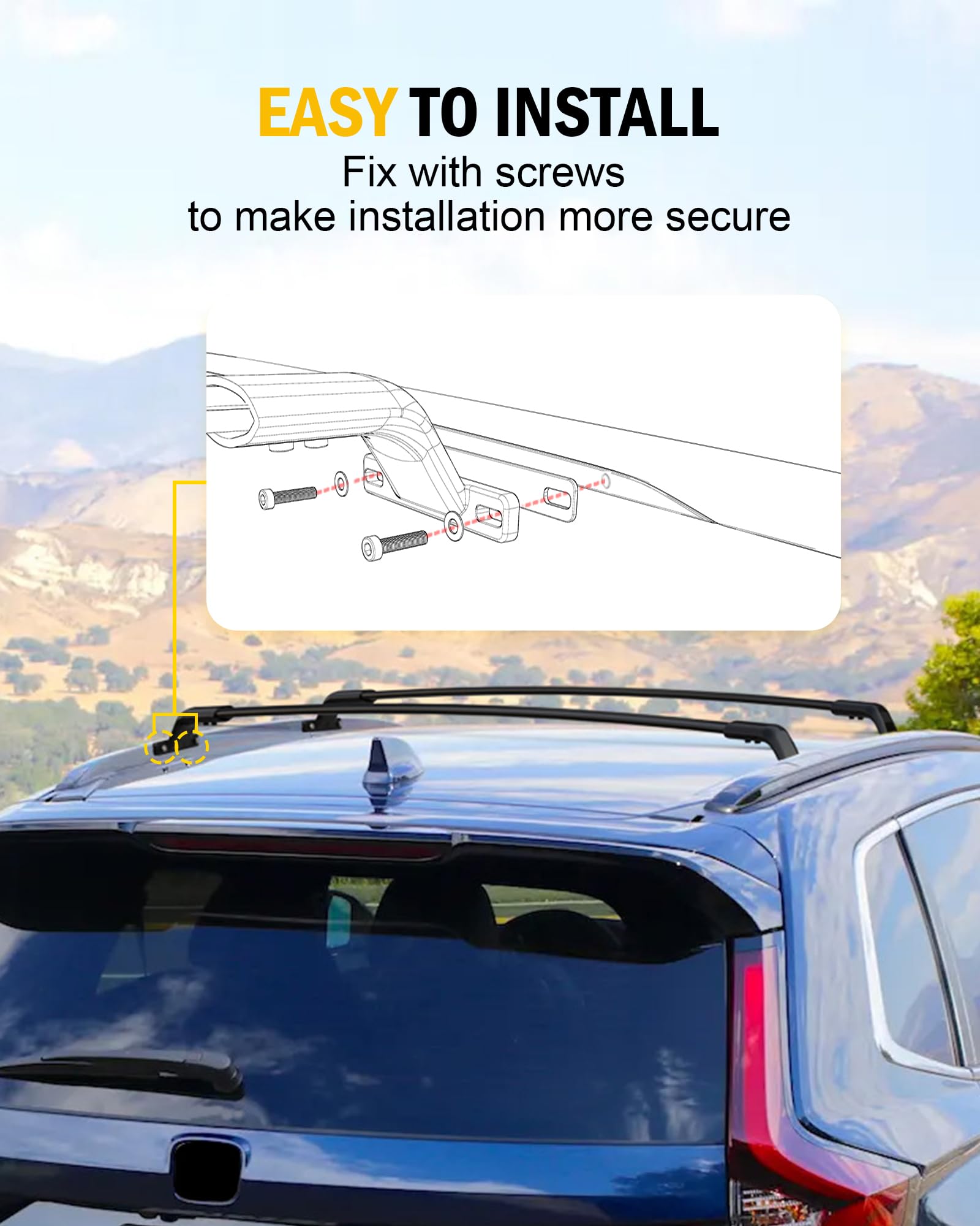 EZREXPM 220LBS Cross Bar Roof Rack Fit For 2023 2024