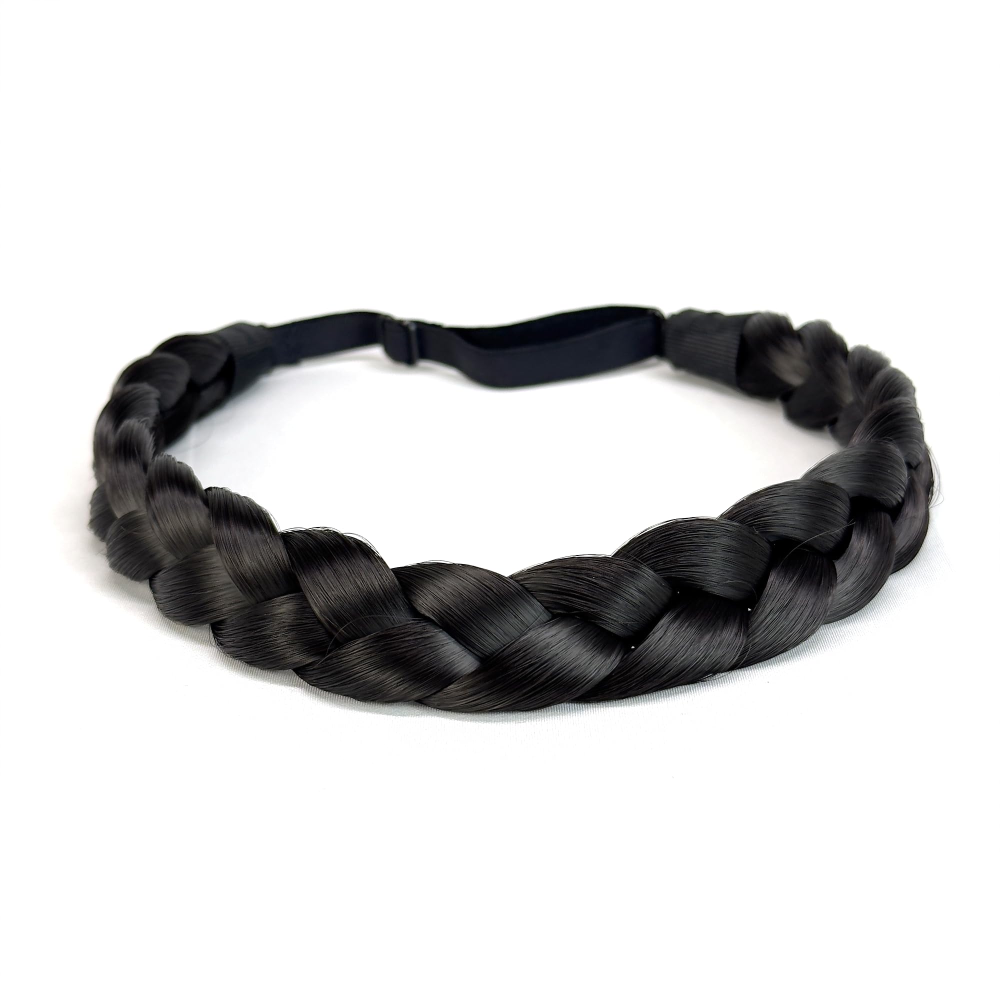 STHEJFB Braid headband 3 Strands Synthetic Braided Headband Classic Chunky Elastic headband Women Girl Bohemian Trendy Hair Braid 65g (-strand braids