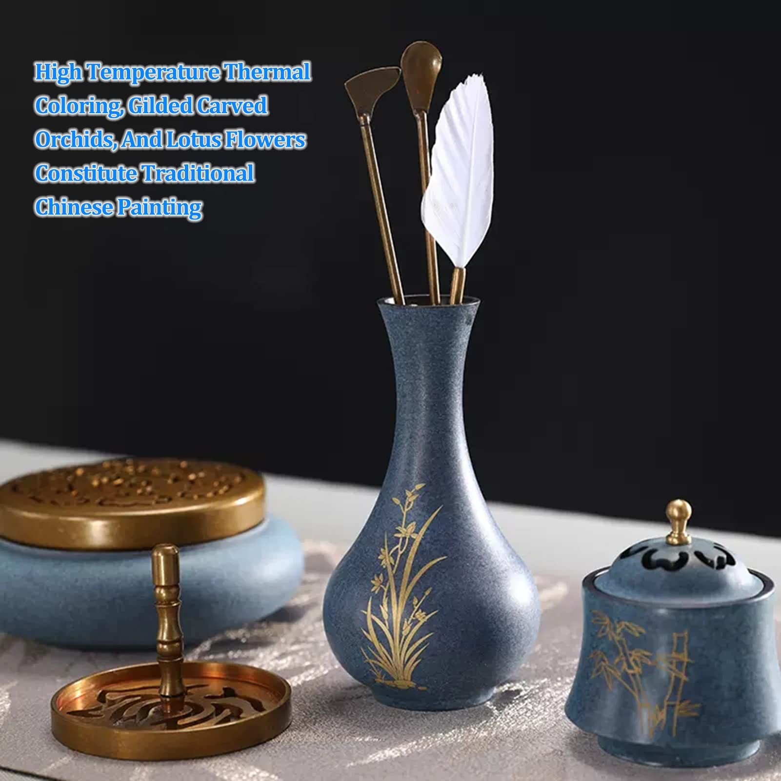 Abito con Sigillo Blu Che brucia in Rame Puro, stampi per Coni di incenso con Torre di riflusso Fai-da-Te, Set di Strumenti per l'incenso per la Meditazione Yoga Domestica