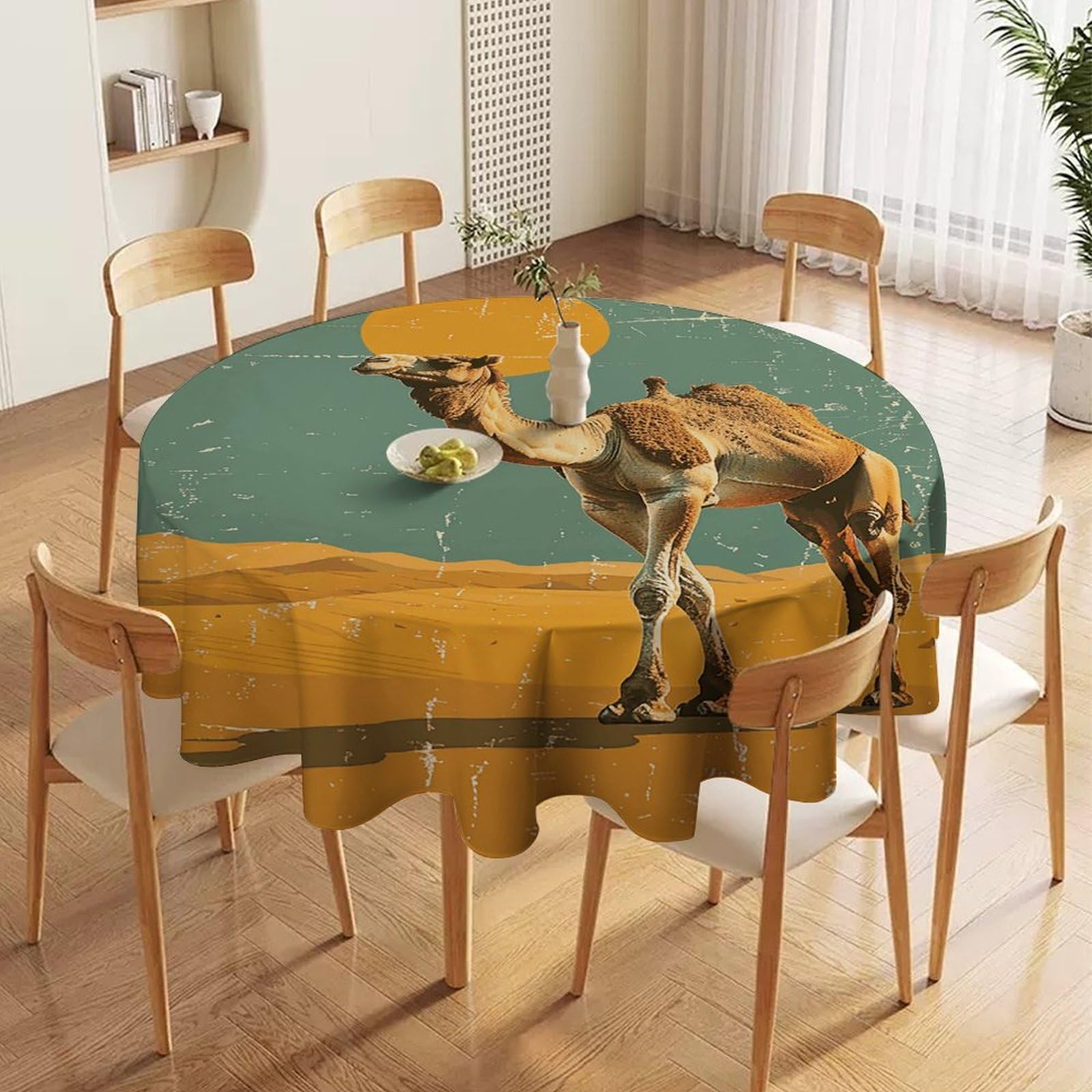 Nappe ronde de qualité supérieure en tissu camel pour grand événement