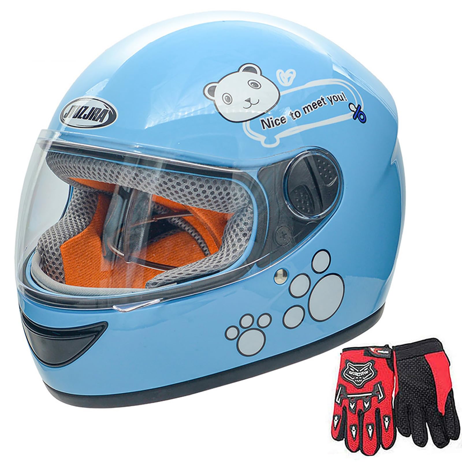 Kids Bike Helmet with Gloves, for Pedal Scooter, Motorcycle, ATV, Quad Bicycle, Suitable for Ages 3-6
