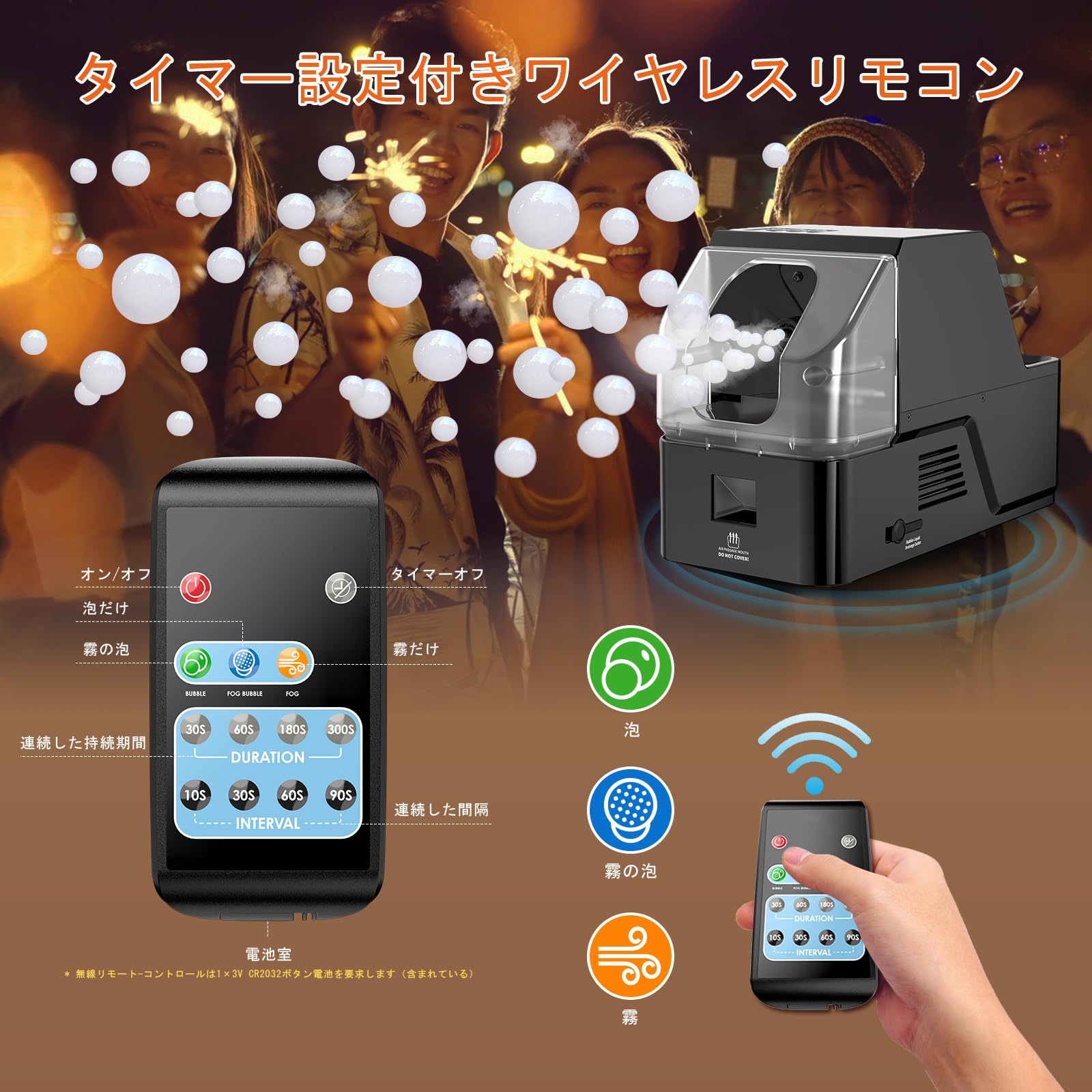 3 in 1 スモークバブルマシン 450W 新品未使用 多機能 Amazon | フォグバブルマシン、1バブルフォグマシンに3、ワイヤレス