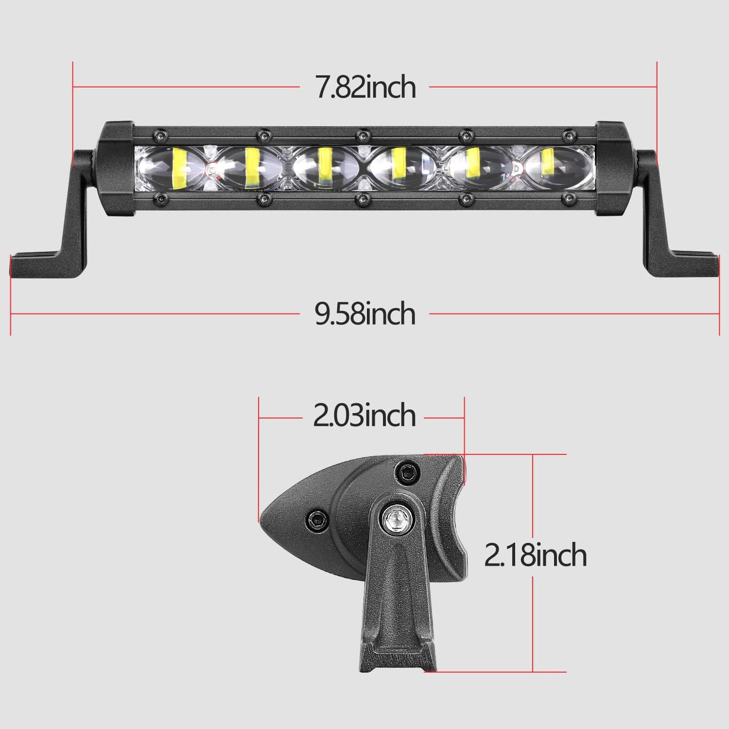LED Light Bar 7 Inch, SWATOW 4×4 2PCS 36W CREE LED Pods Off Road Driving Lights Single Row Spot Work Light Slim Light Bar Fog Light for Truck Offroad SUV UTV ATV Boat : Automotive