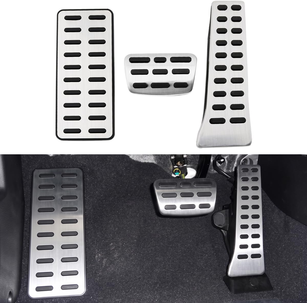 NO Drill Gas Fuel Brake Foot Rest Pedal Cover for Compatible with Hyundai Tucson Sonata Palisade G70, KIA Sportage Stinger Sorento Optima Cadenza Accessories (at)