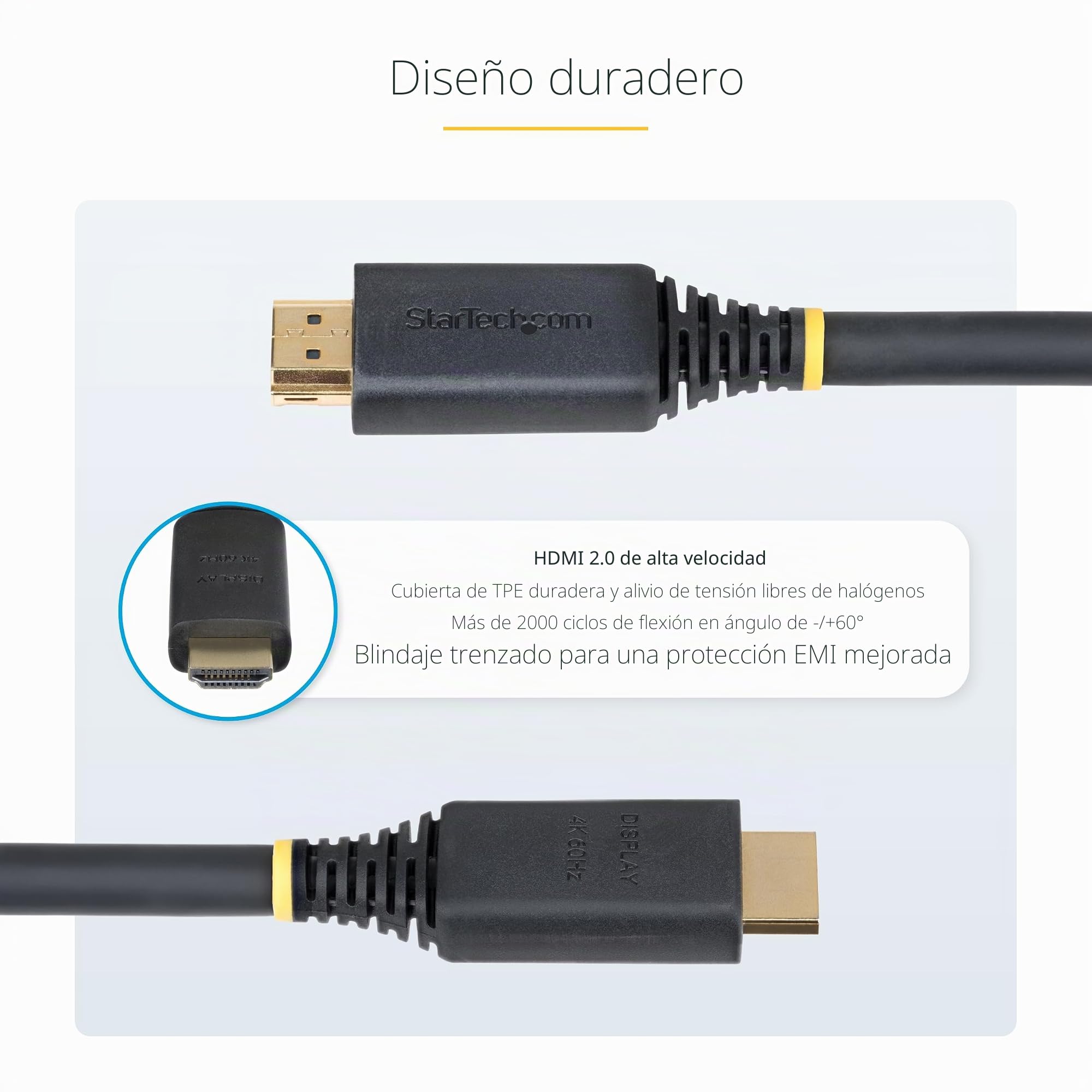 StarTech Cable HDMI Activo de Alta Velocidad 10m, 4K 60Hz, 18Gbps, Negro | Conectores chapados en oro con blindaje trenzado, Audio de 32 canales, Ideal para videowalls y salas de conferencias