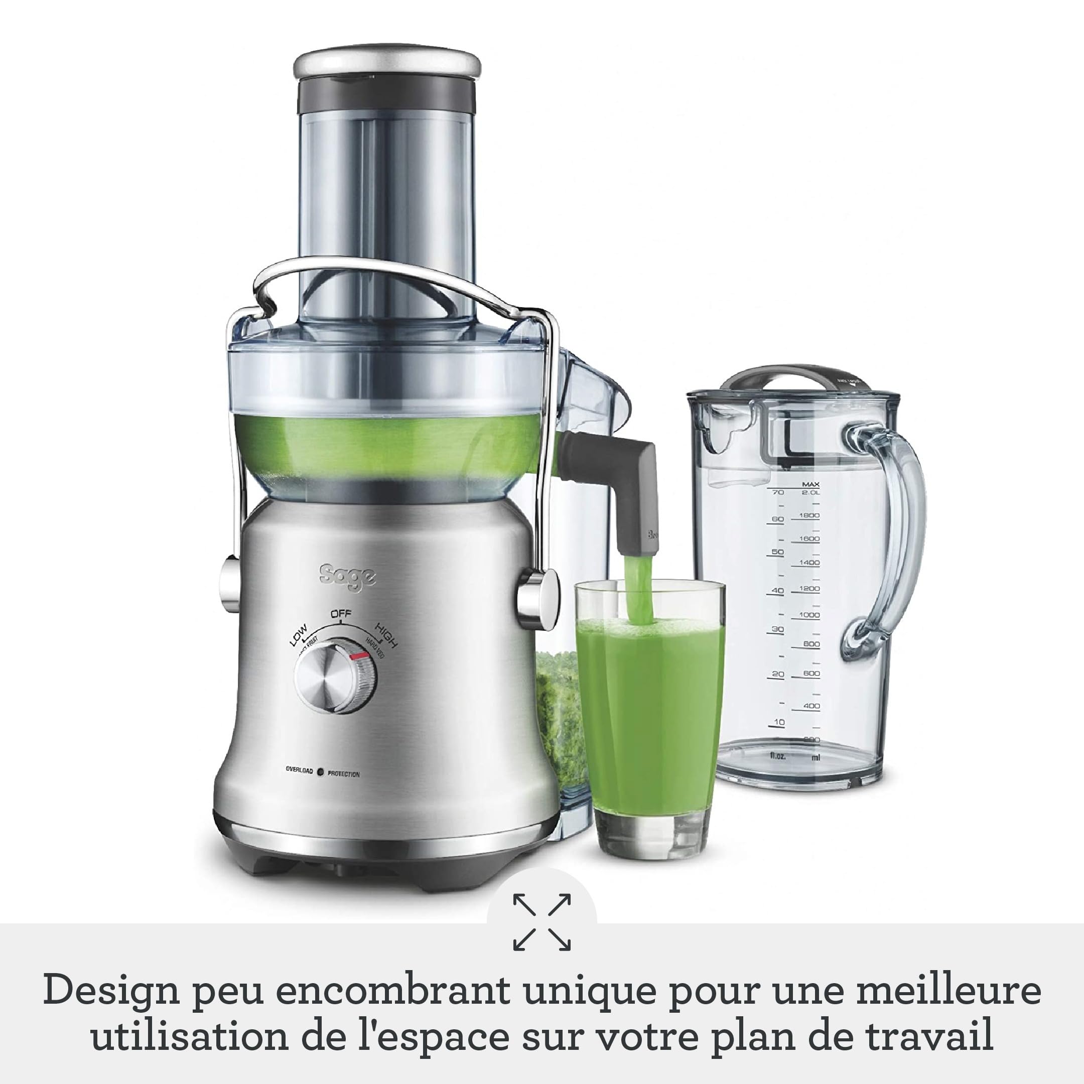 Sage - The Nutri Juicer Cold Plus - Presse-Agrumes - Extracteur de Jus - Smoothies - Acier Inoxydable Brossé
