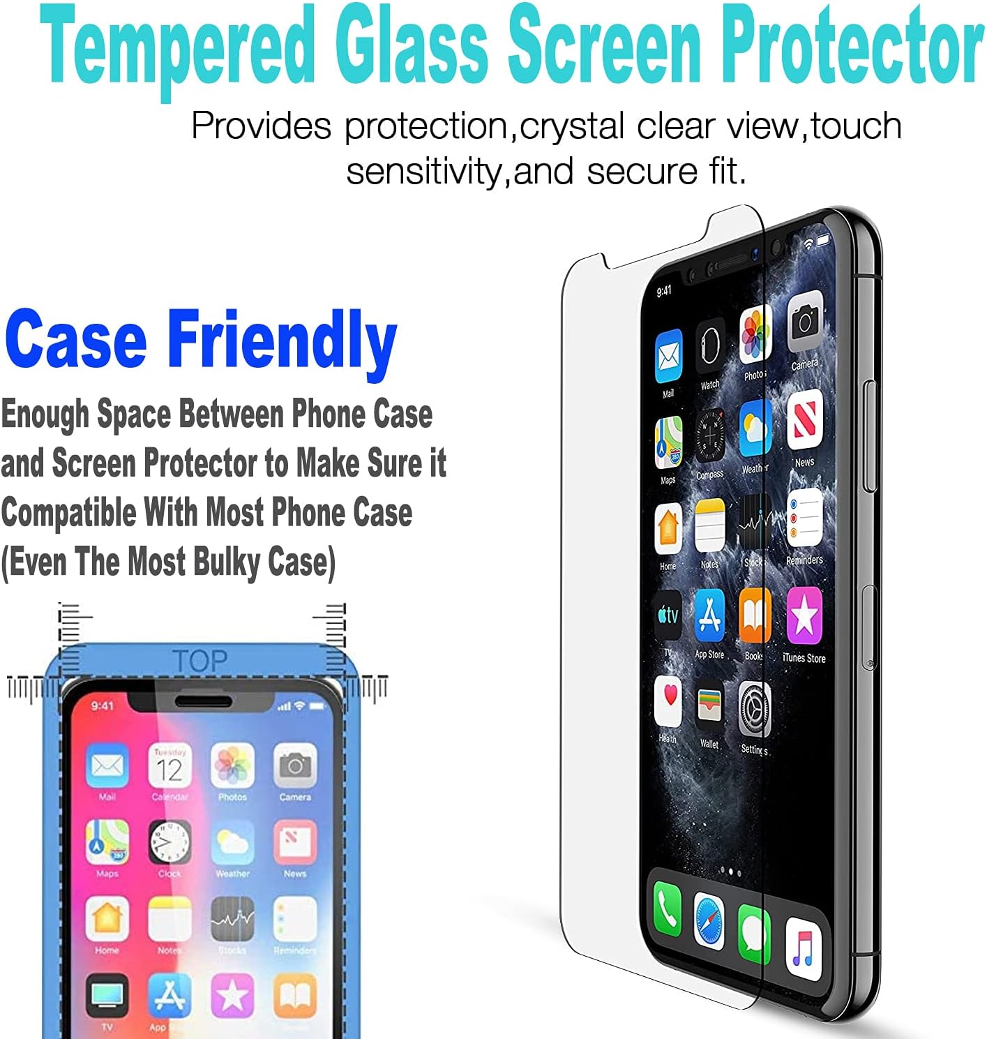 iPhone 11 Pro Max Cases, with [Tempered Glass Screen Protector Included], STARSHOP Military Grade Shockproof Dual Layers Protective Phone Cover with Built-in 360° Rotate Metal Ring Kickstand - Red