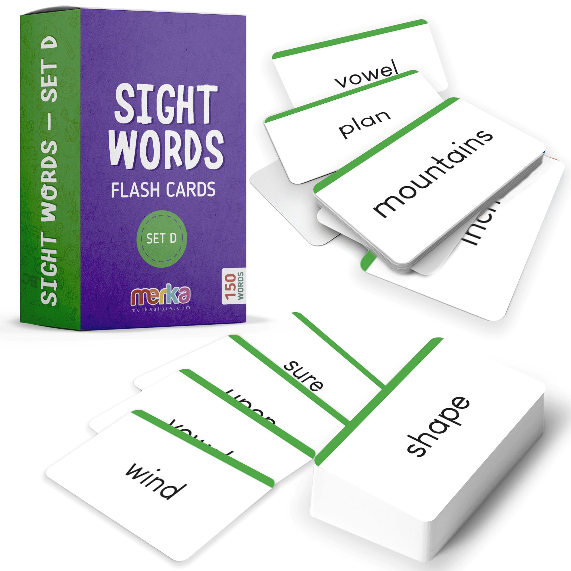 Amazon.com: Merka Sight Words Flash Cards - Level D, 150 Cards