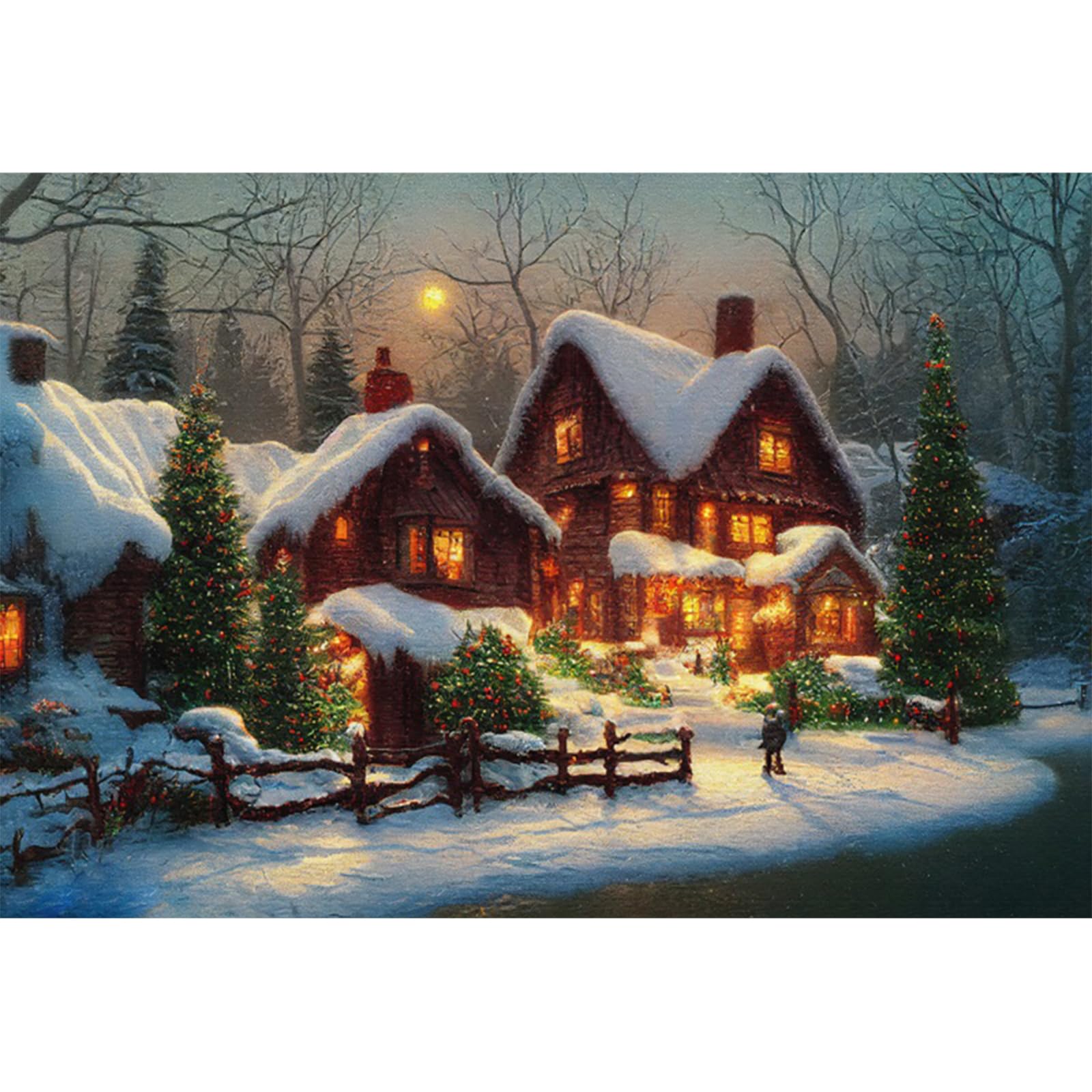 Abete Di Natale Sullo Sfondo Del Cielo Notturno Del Paesaggio Invernale Con Stelle E Luna, Paesaggio Natalizio, Albero Di Natale Innevato, Notte Di Natale Immagine di sfondo per il download gratuo