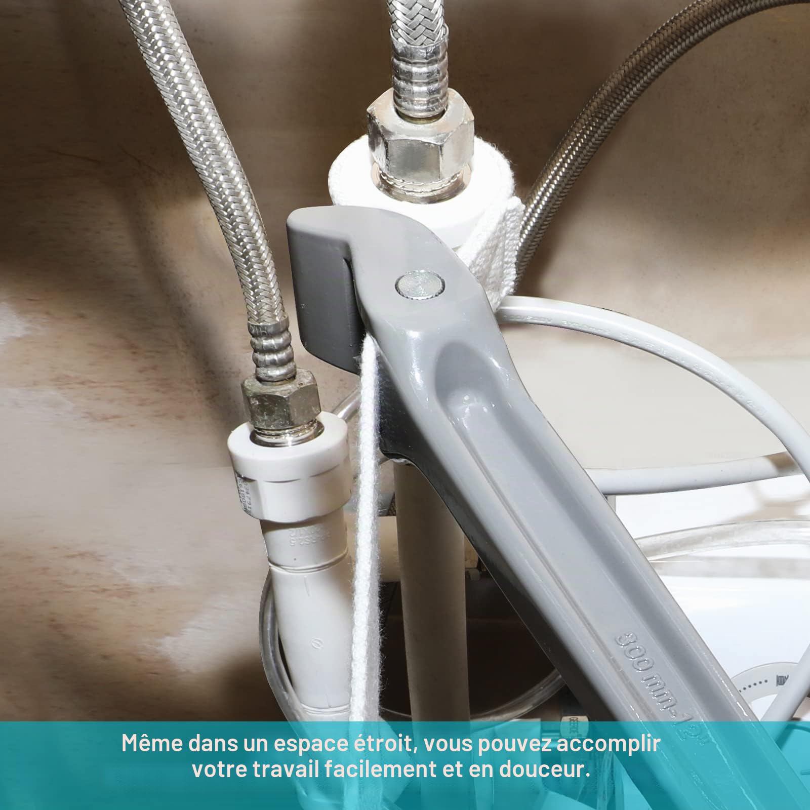 DURATECH 300mm Clé à Sangle, Ouvreur de Courroie de Filtre à Huile Clé à Tube Multifonctionnelle avec Courroie en Nylon Réglable pour Filtre à Huile, Pommeaux de Douche, Joints de Colle