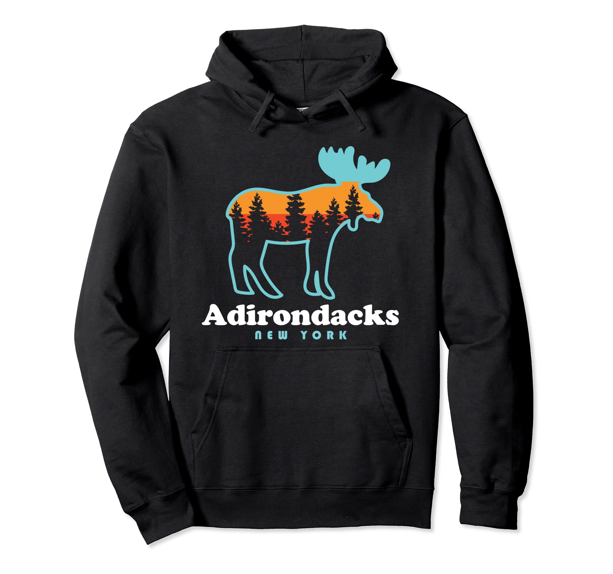 Adirondack MountainsAdirondacks NY Moose Adirondacks New York Hiking Pullover Hoodie