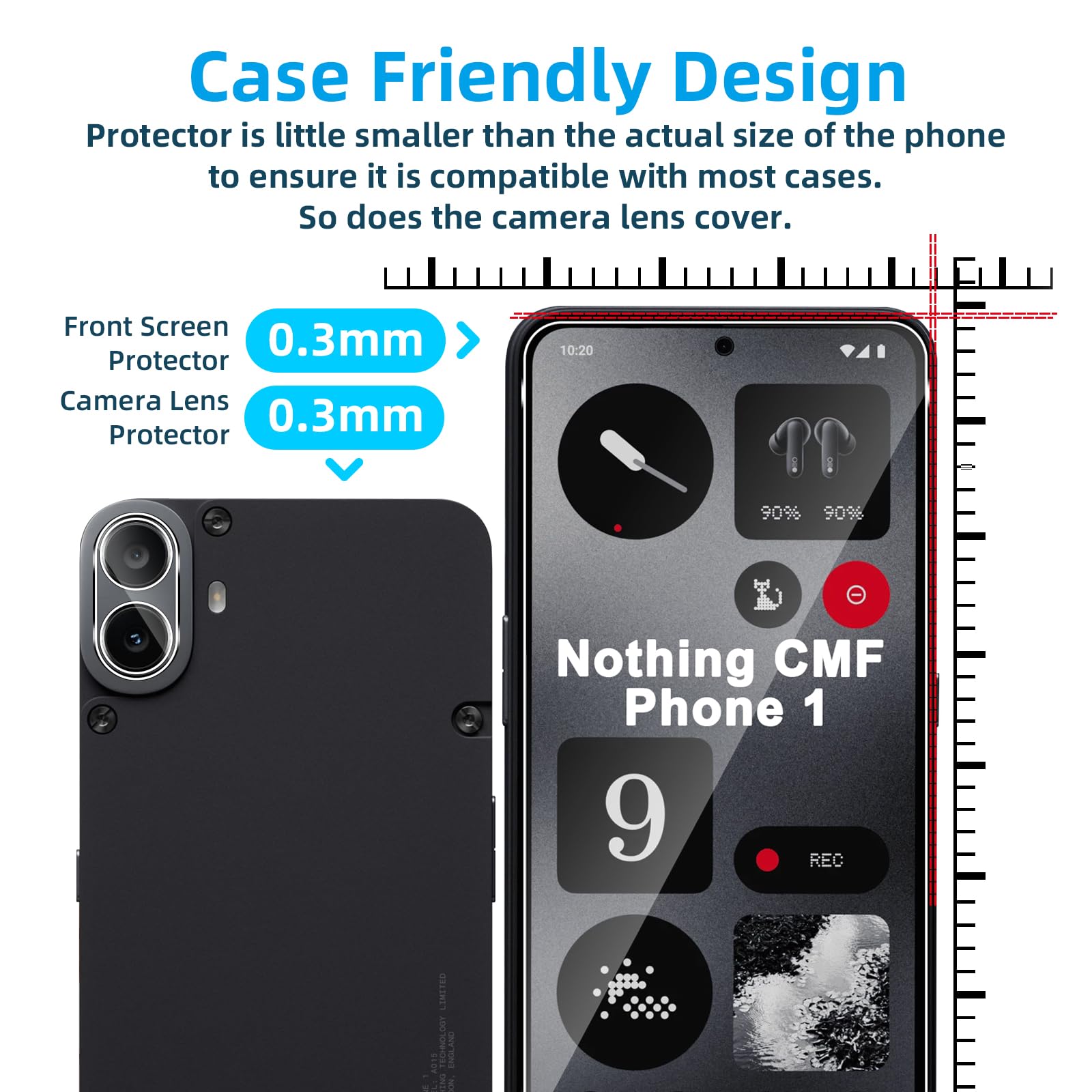 QULLOO Cover Per Nothing CMF Phone 1 + 2 Pellicole Vetro Temperato - Custodia Trasparente In TPU Morbido - Durezza 9H, Anti Graffio - 2