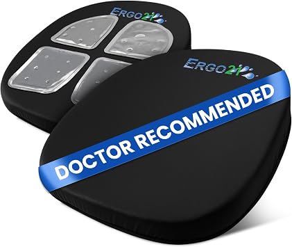 ERGO21 Original Seat Cushion - Liquicell Membrane Technology for Pressure Relief, Tailbone Pain, Sciatica, Hip & Lower Back Pain - Long Sitting on Car Seat, Office/Home Chair 18" W x 17" x 3"