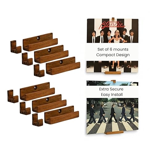 Vinyl Record Wall Mount – Pack of 6 Floating LP