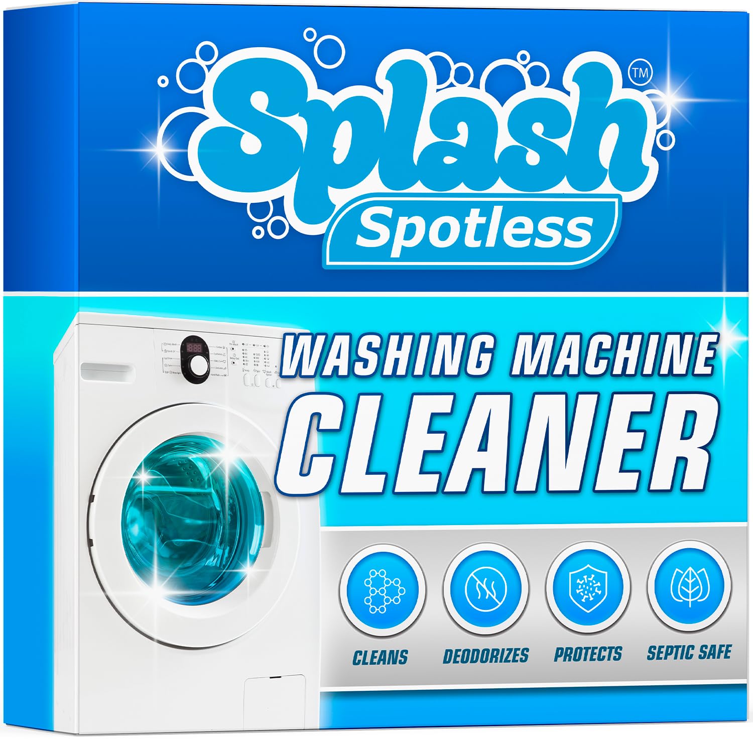 splash spotless washing machine cleaner for he front load amp top load washers 1 count pack of 1